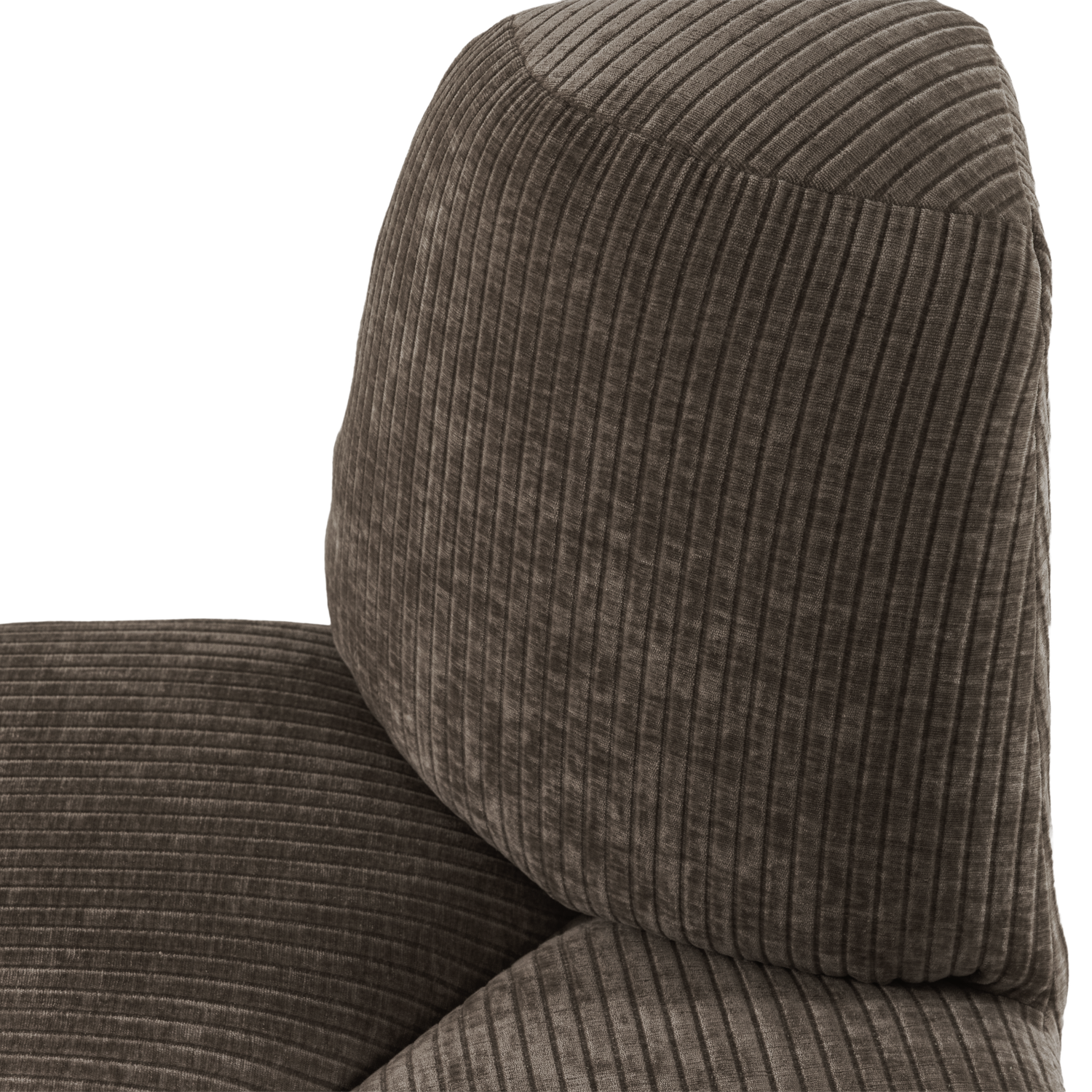 Modulares Sofa MOJO BENCH - abgerundetes Eckelement in braunem Cordstoff