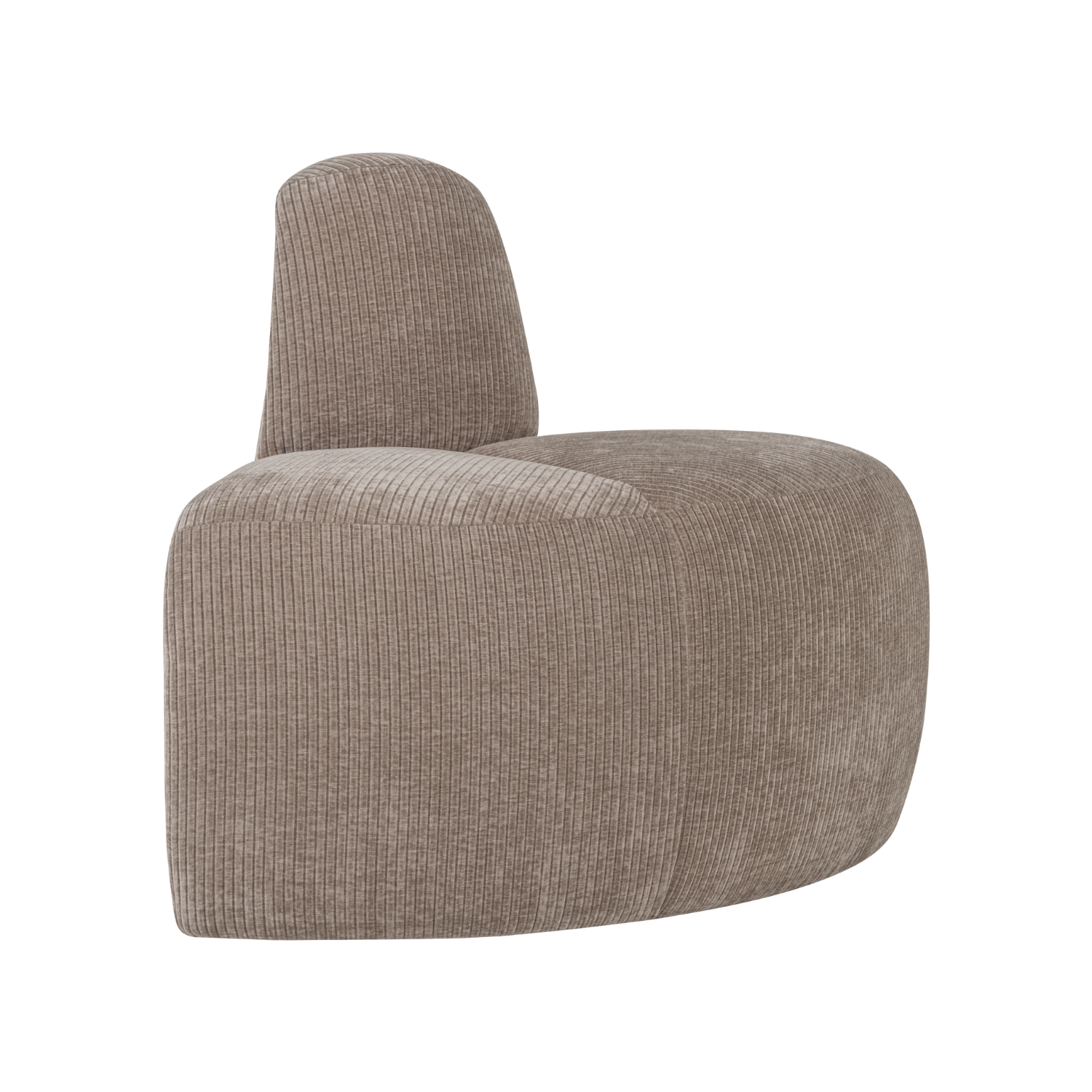 Modulaire bank MOJO BENCH - afgeronde hoekelement beige corduroy