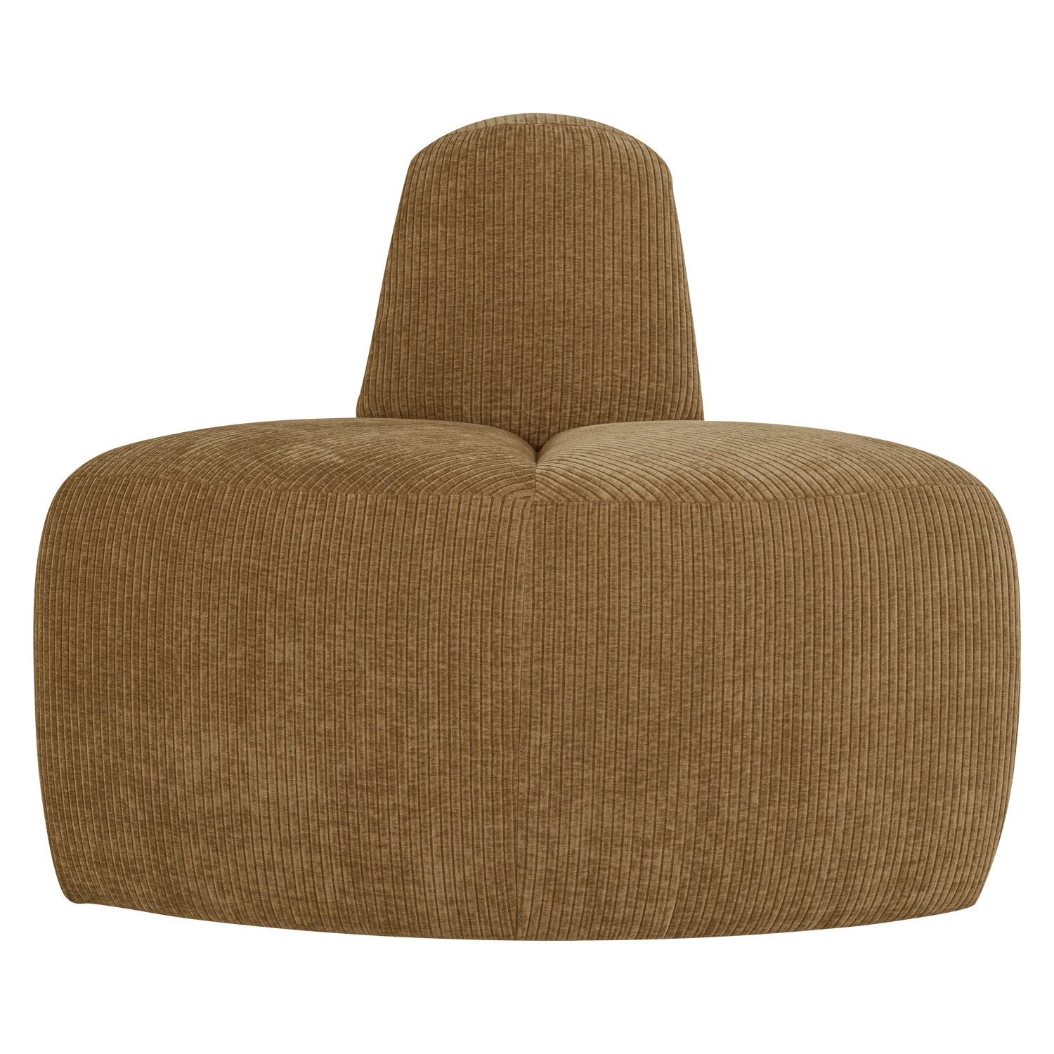 Modulares Sofa MOJO BENCH - abgerundetes Eckelement in honigfarbenem Cord