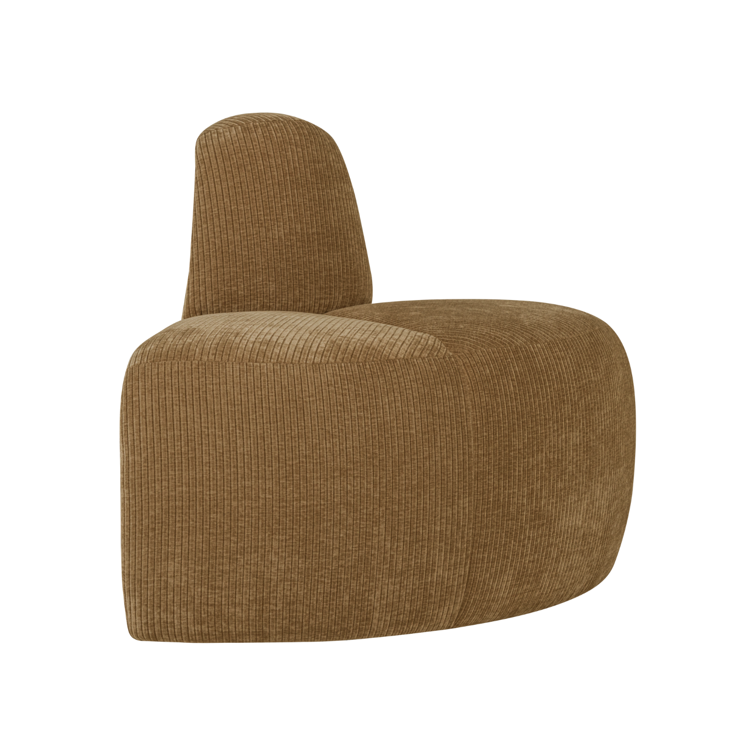 Modulares Sofa MOJO BENCH - abgerundetes Eckelement in honigfarbenem Cord