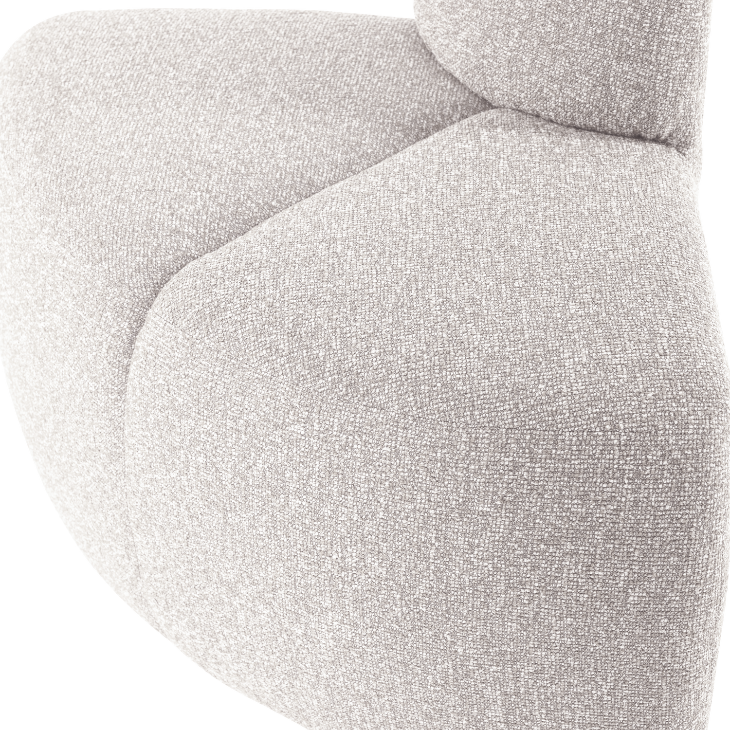 MOJO BENCH Modular Sofa - Rounded Corner Element in Ecru Bouclé