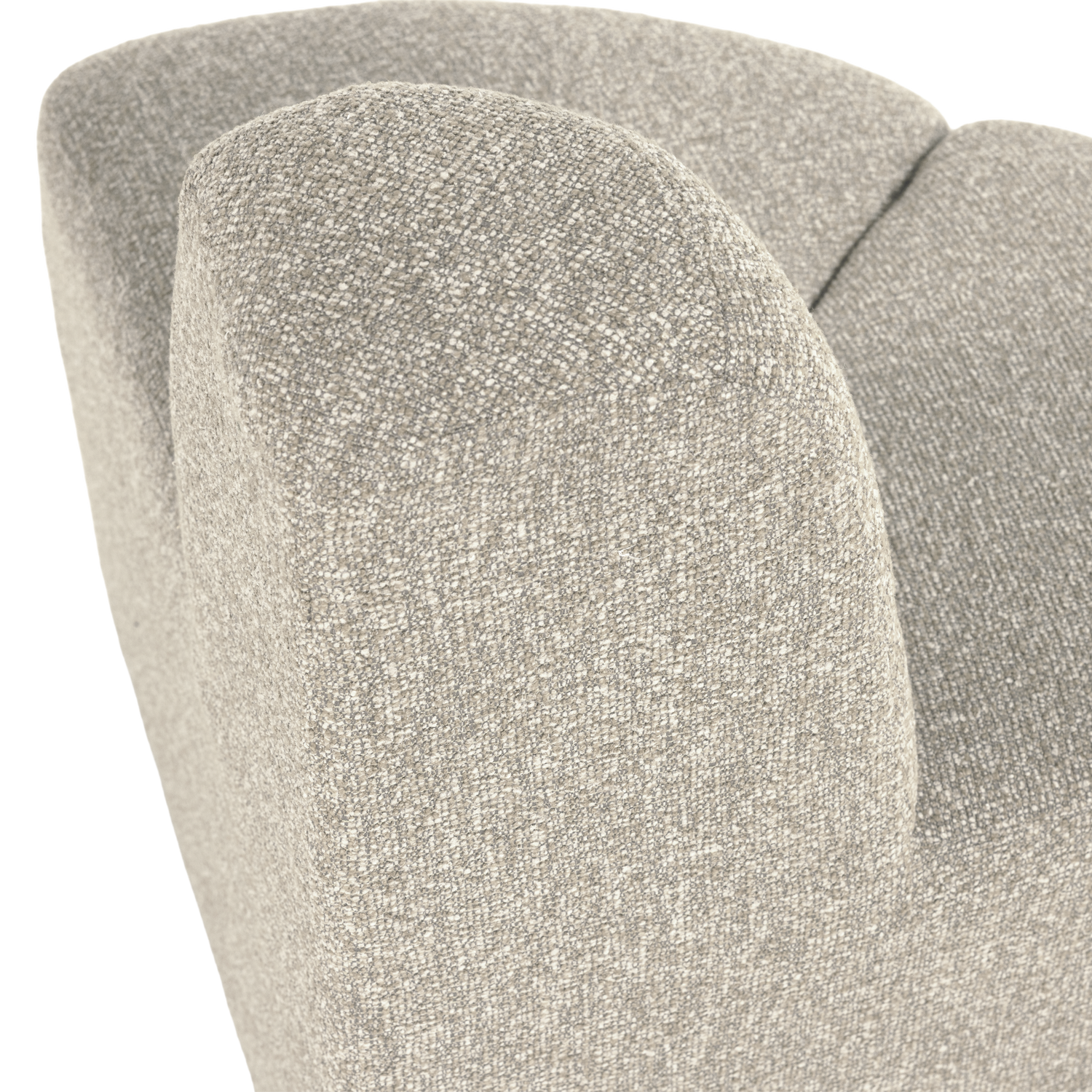 Sofa modulare MOJO BENCH - abgerundetes Eckelement in beigem Bouclé