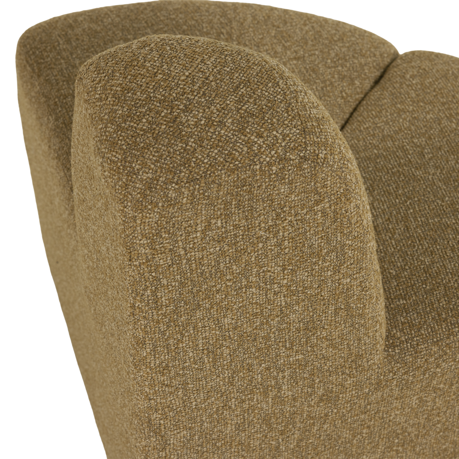 Modulares Sofa MOJO BENCH - abgerundetes Eckelement in honigfarbenem Bouclé