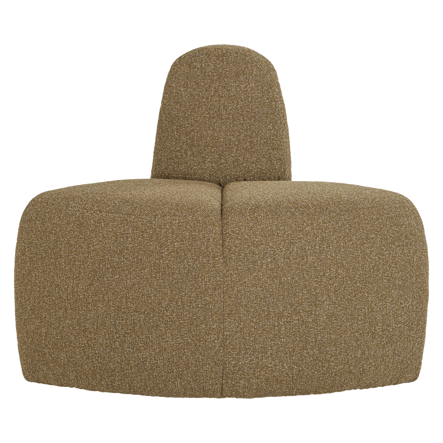 Modulares Sofa MOJO BENCH - abgerundetes Eckelement in honigfarbenem Bouclé