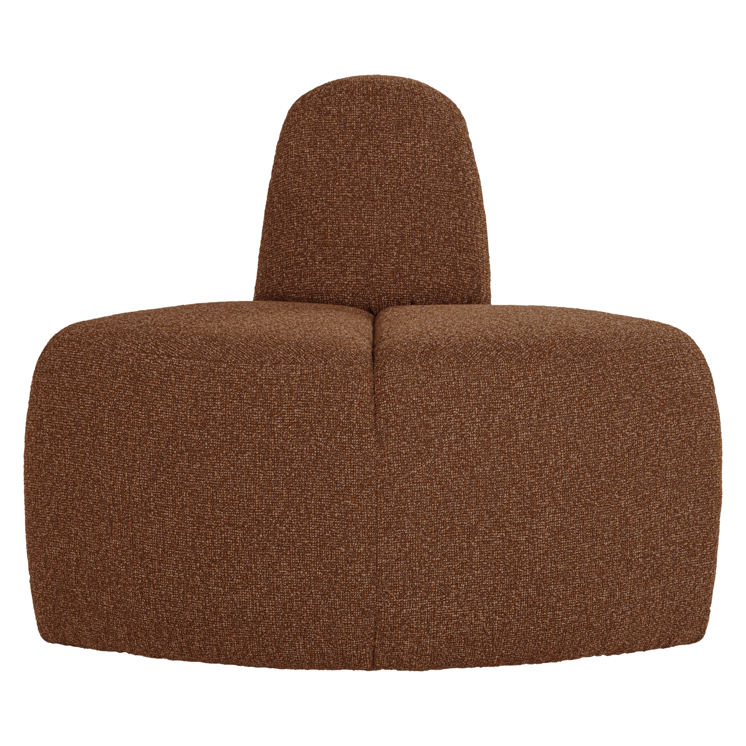 Modulares Sofa MOJO BENCH - abgerundetes Eckelement in ziegelbraunem Bouclé