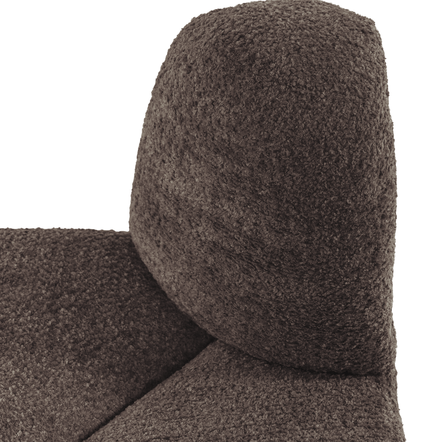 MOJO BENCH Modular Sofa - Rounded Corner Element in Brown Chenille