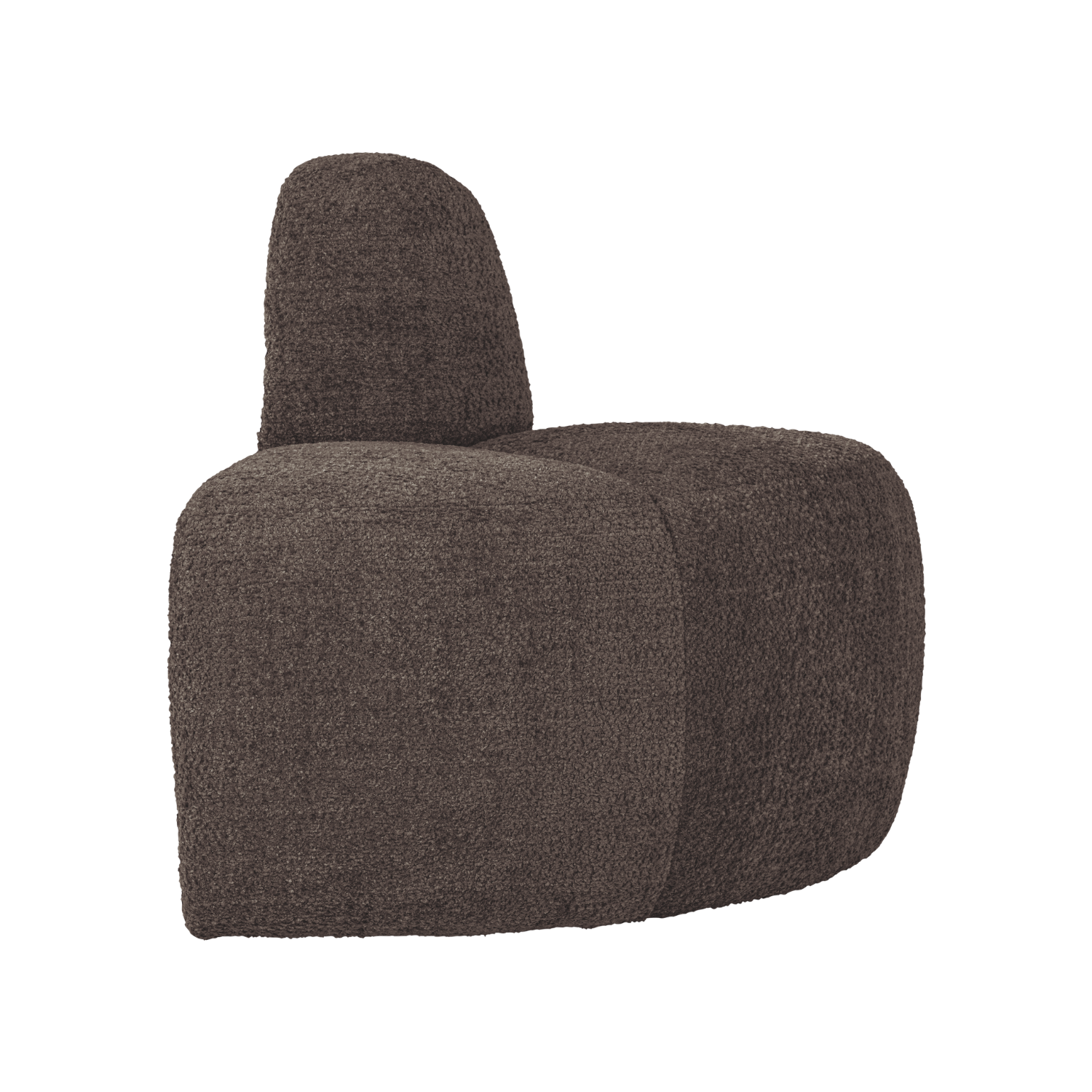 MOJO BENCH Modular Sofa - Rounded Corner Element in Brown Chenille