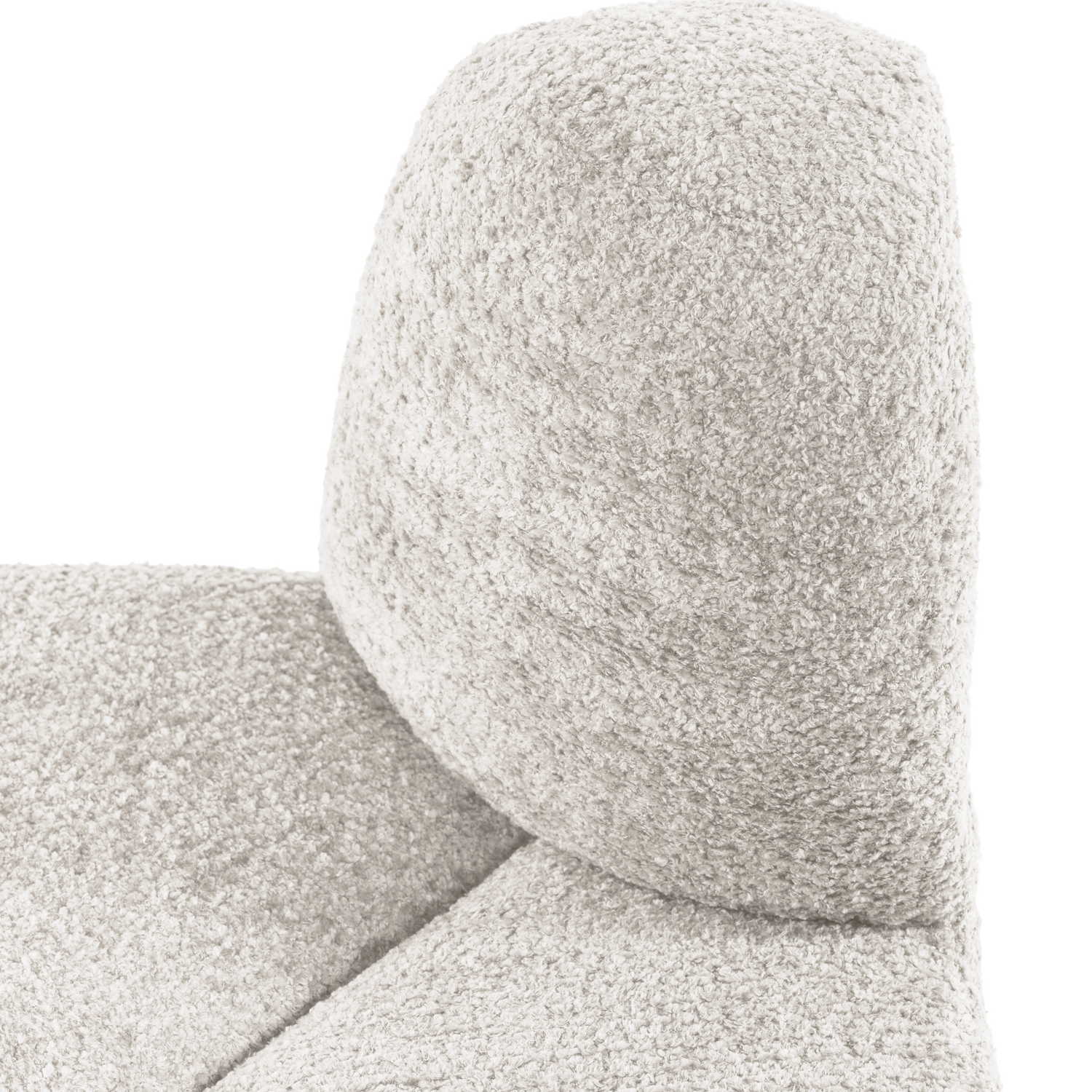 Modulaire bank MOJO BENCH - afgeronde hoekelement ecru chenille