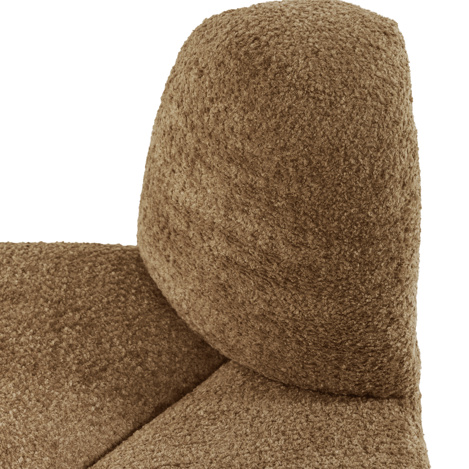 Modulares Sofa MOJO BENCH - abgerundetes Eckelement in honigfarbenem Chenille