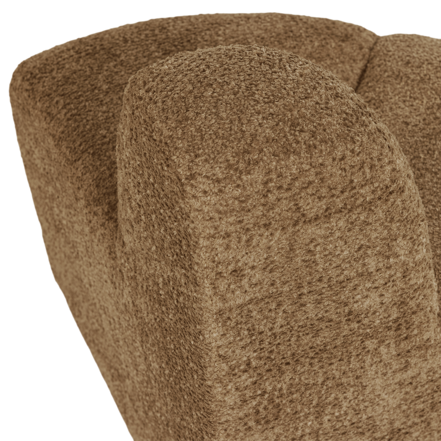 Modulares Sofa MOJO BENCH - abgerundetes Eckelement in honigfarbenem Chenille