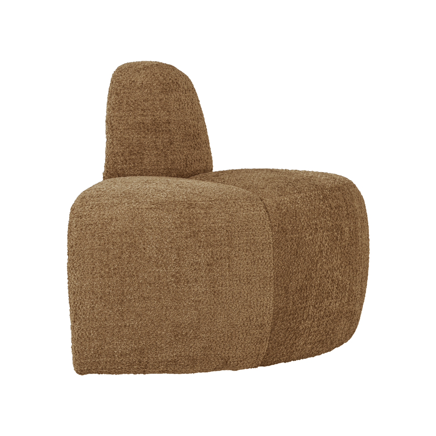 Modulares Sofa MOJO BENCH - abgerundetes Eckelement in honigfarbenem Chenille