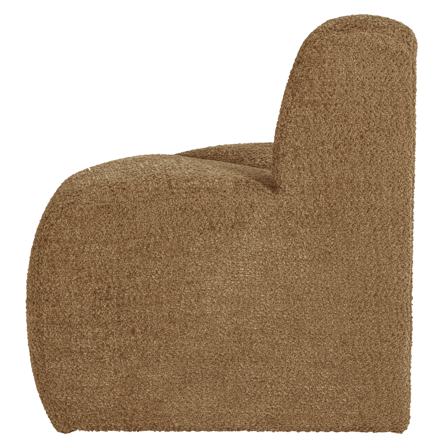 Modulares Sofa MOJO BENCH - abgerundetes Eckelement in honigfarbenem Chenille