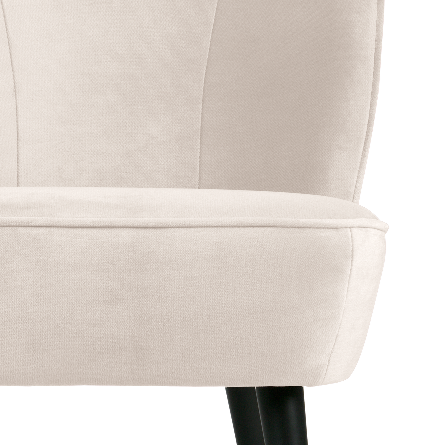 Fluwelen fauteuil SARA gebroken wit