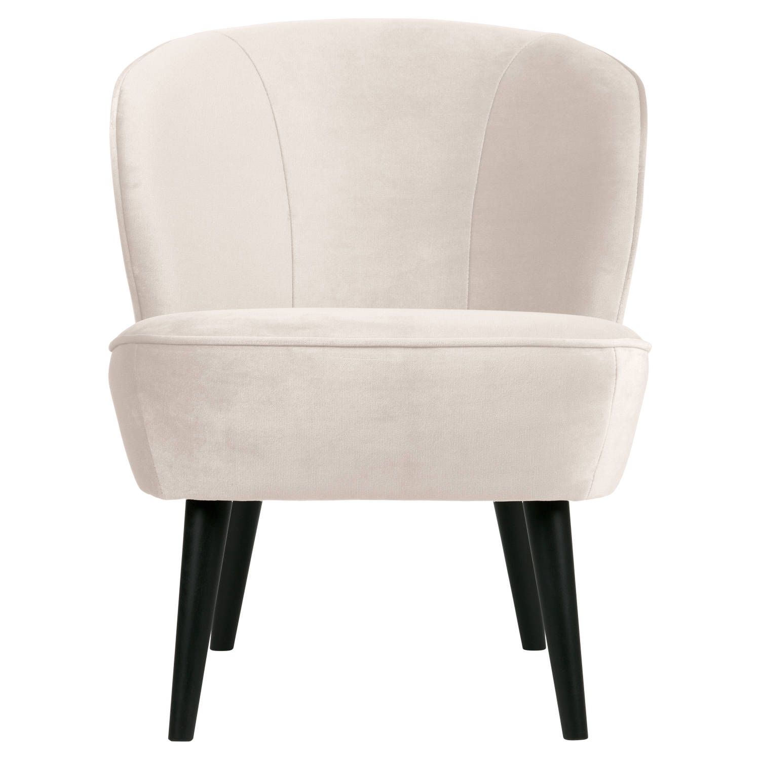 Fluwelen fauteuil SARA gebroken wit