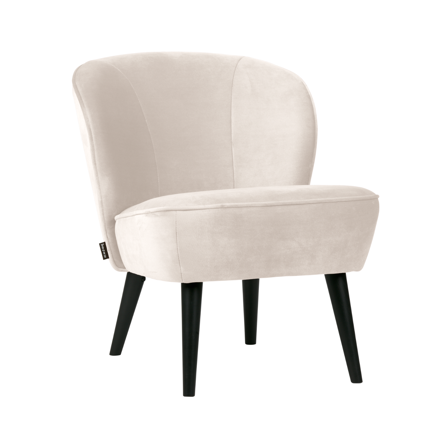 Fluwelen fauteuil SARA gebroken wit