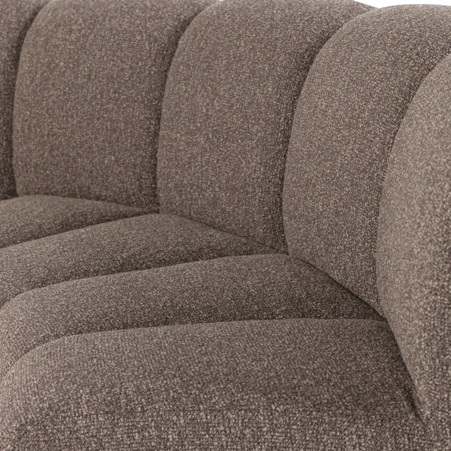 MOJO Modular Sofa - Brown Bouclé Curved Corner Element