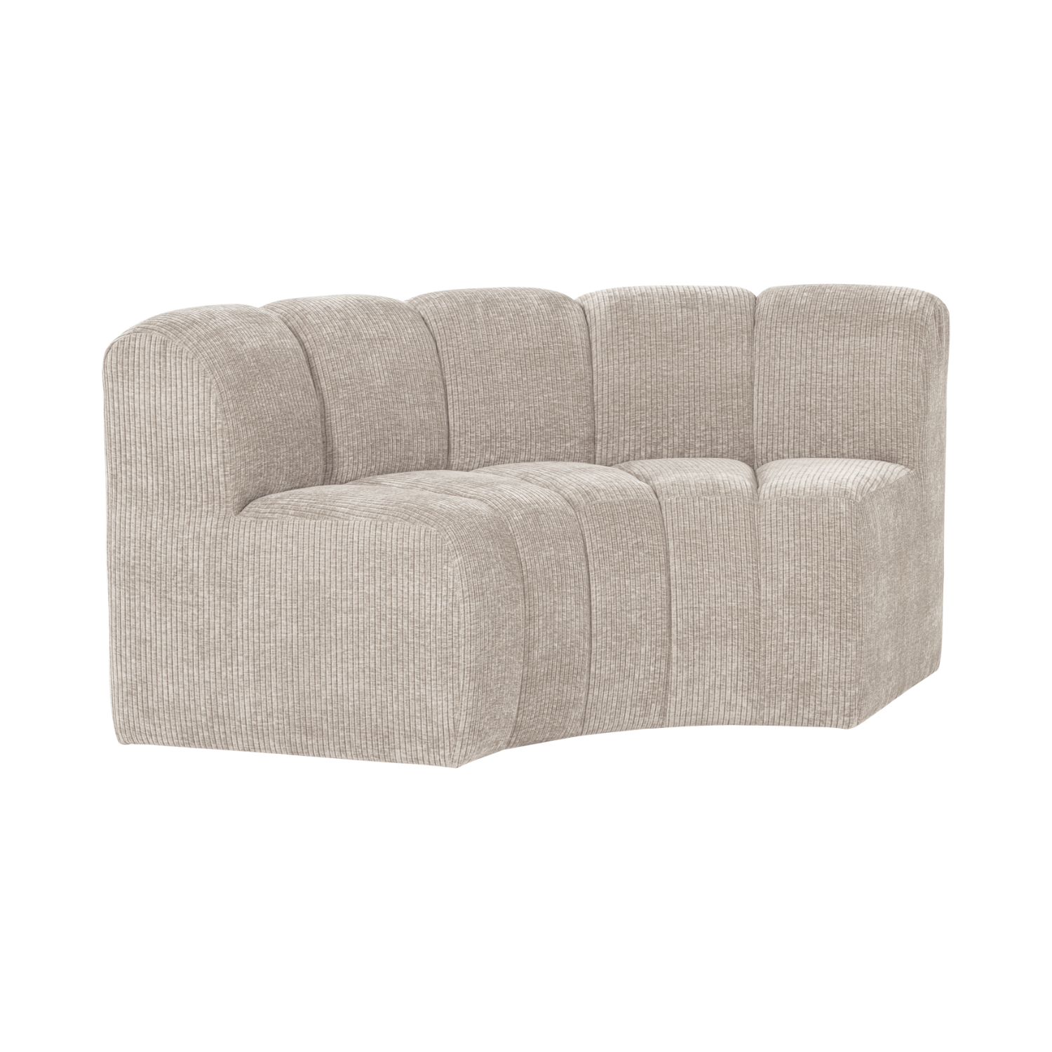 Modulares Sofa MOJO - halbrunde Eckelement in Ecru Cord