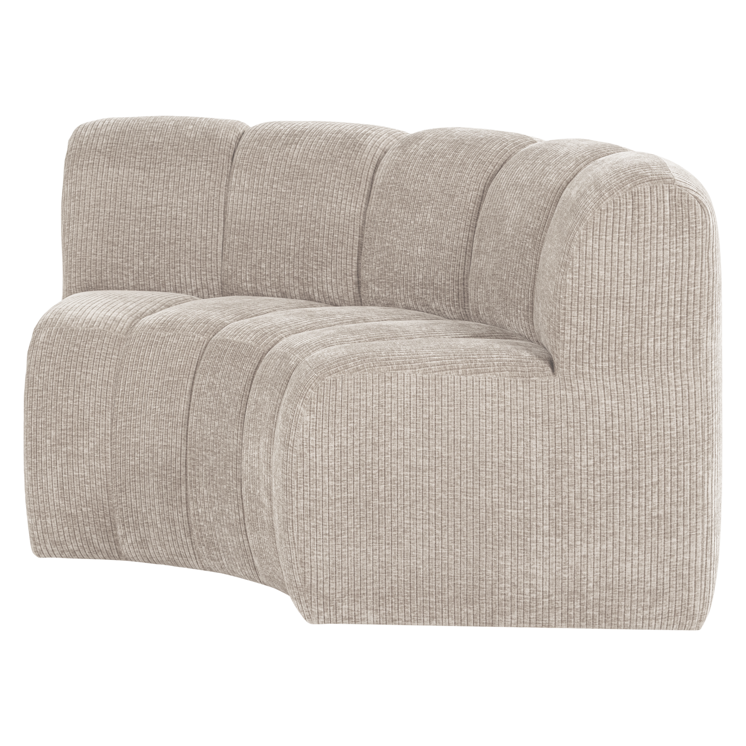 Modulares Sofa MOJO - halbrunde Eckelement in Ecru Cord