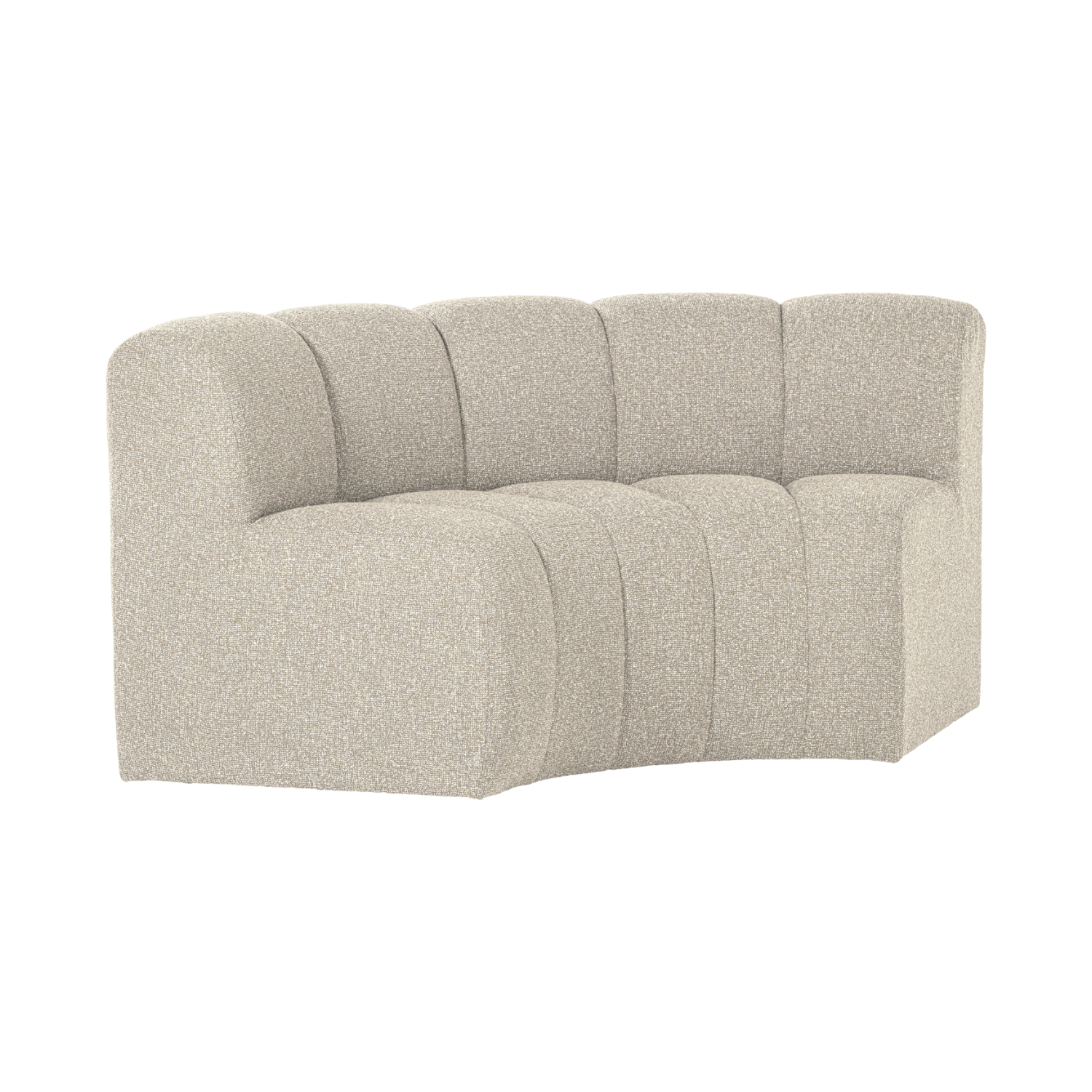 Modulaire bank MOJO - hoekelement halfrond beige bouclé