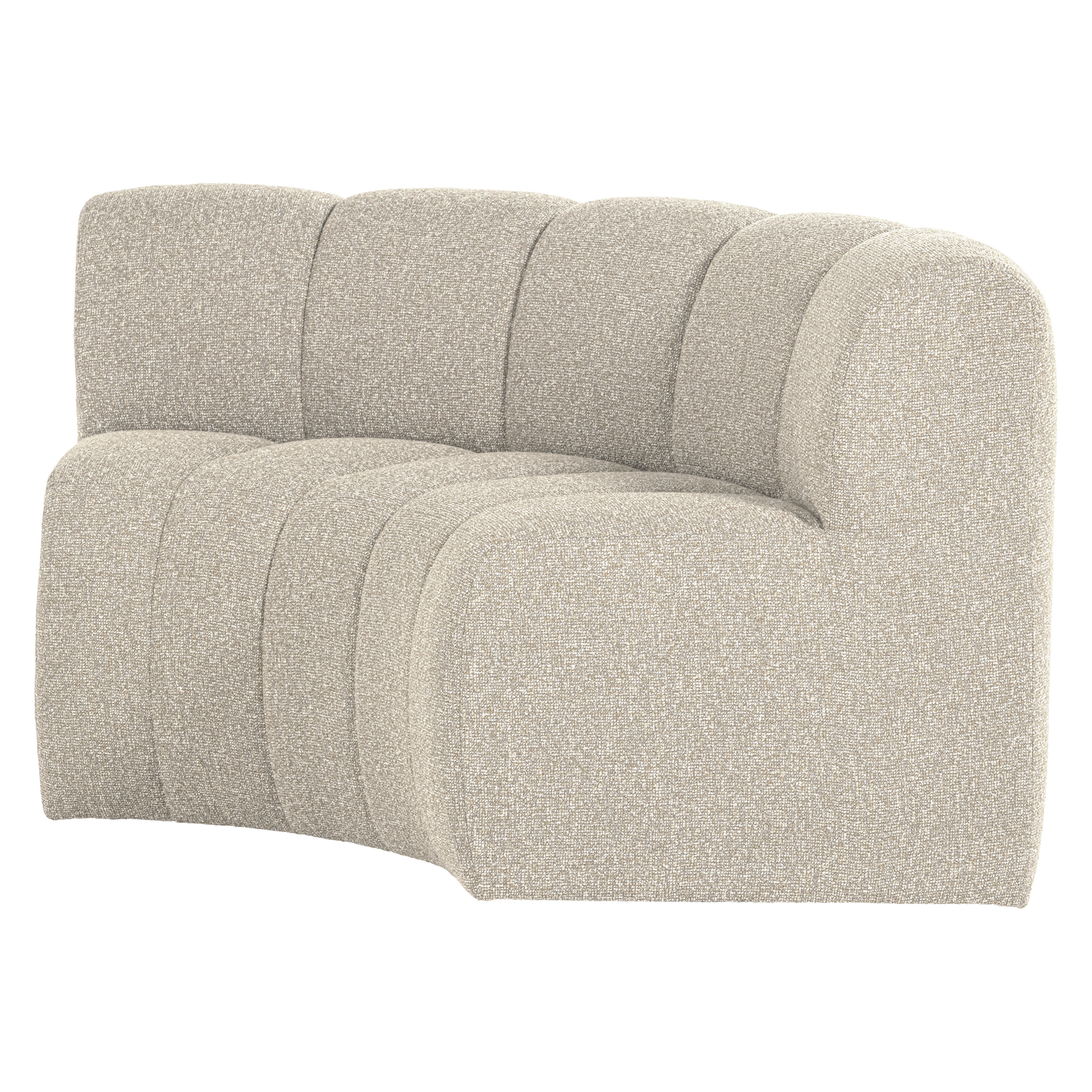 Modulaire bank MOJO - hoekelement halfrond beige bouclé