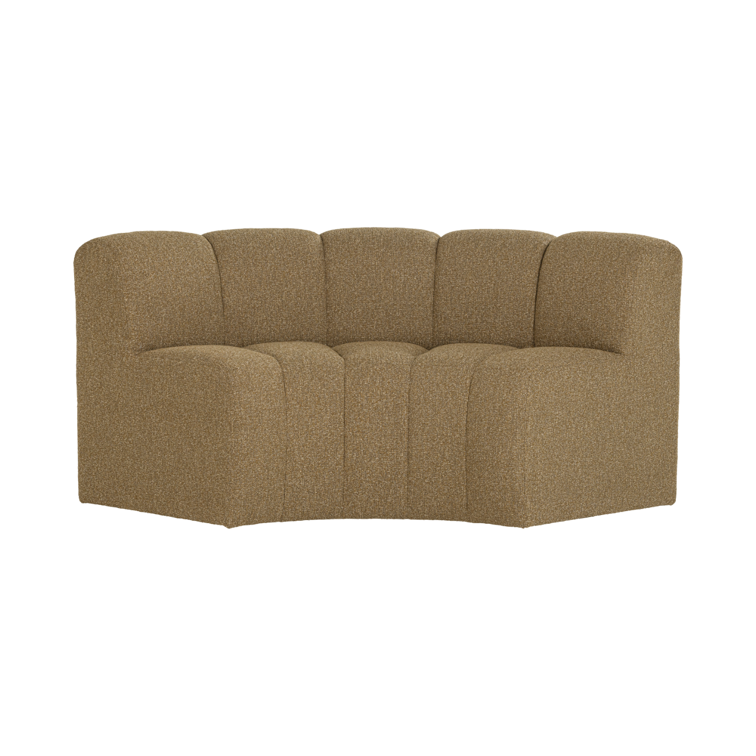 Modulares Sofa MOJO - halbrunde Eckelement in honigfarbenem Bouclé