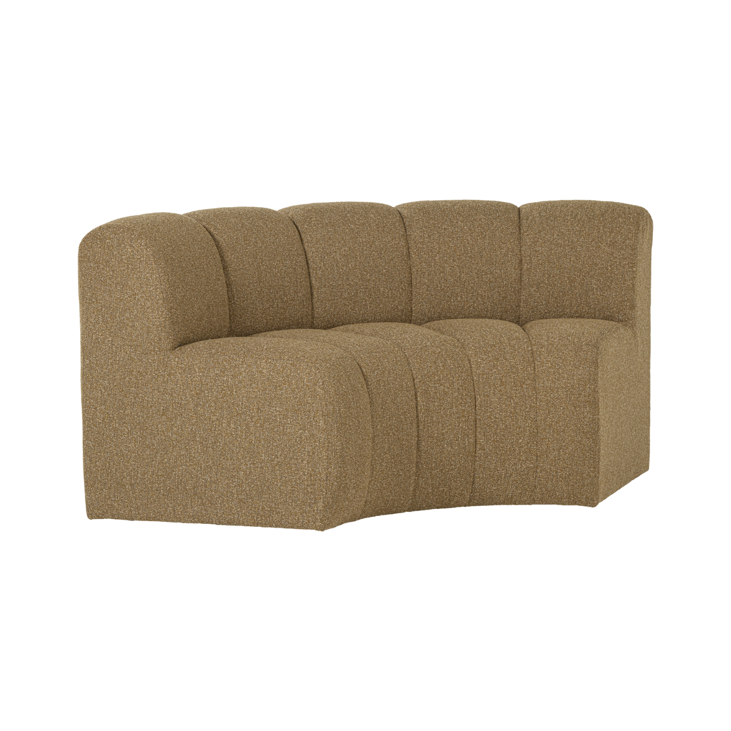 Modulares Sofa MOJO - halbrunde Eckelement in honigfarbenem Bouclé