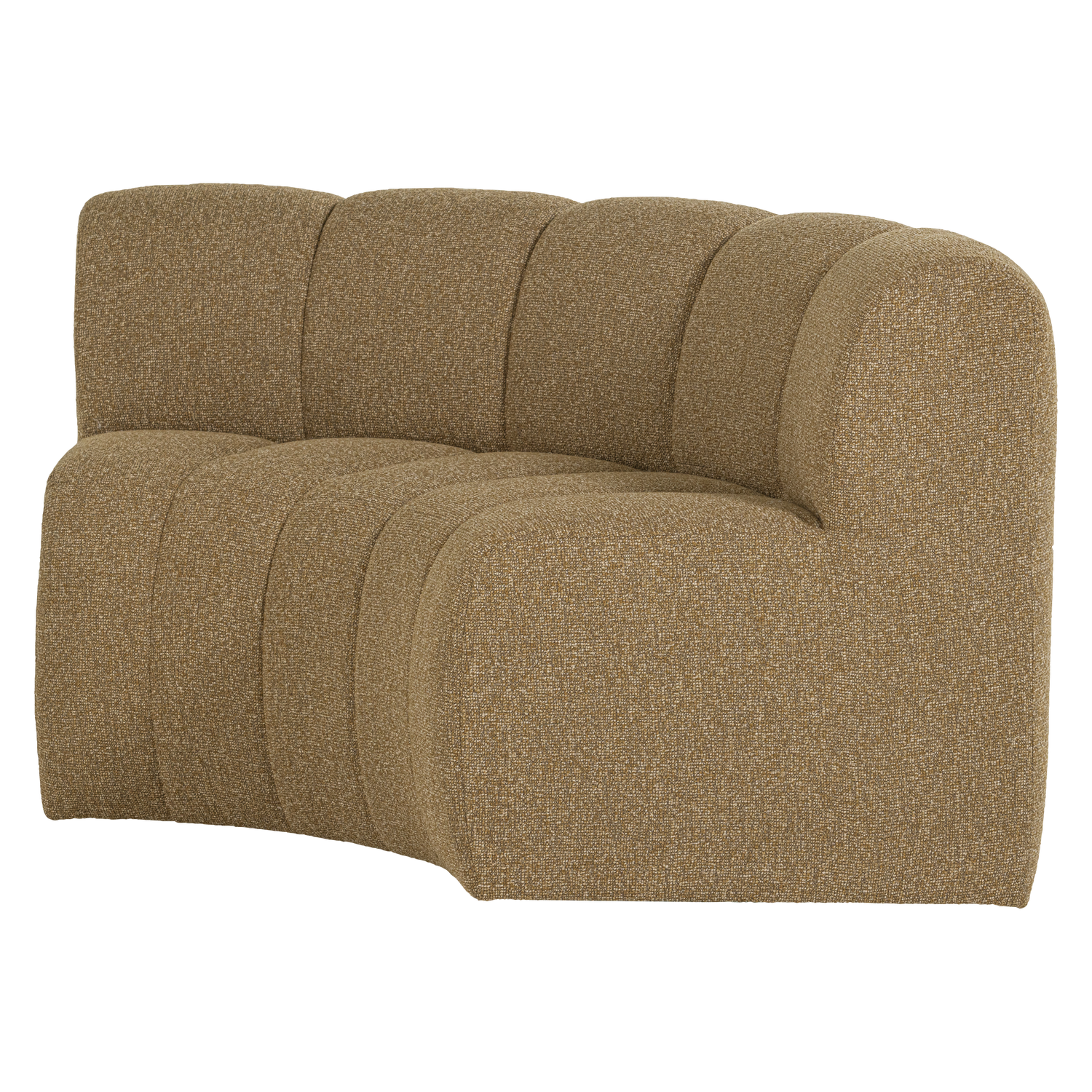 Modulares Sofa MOJO - halbrunde Eckelement in honigfarbenem Bouclé