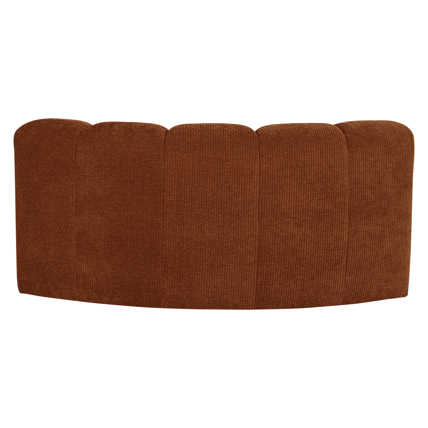 Modulaire bank MOJO BENCH - hoekelement halfrond baksteenbruin corduroy