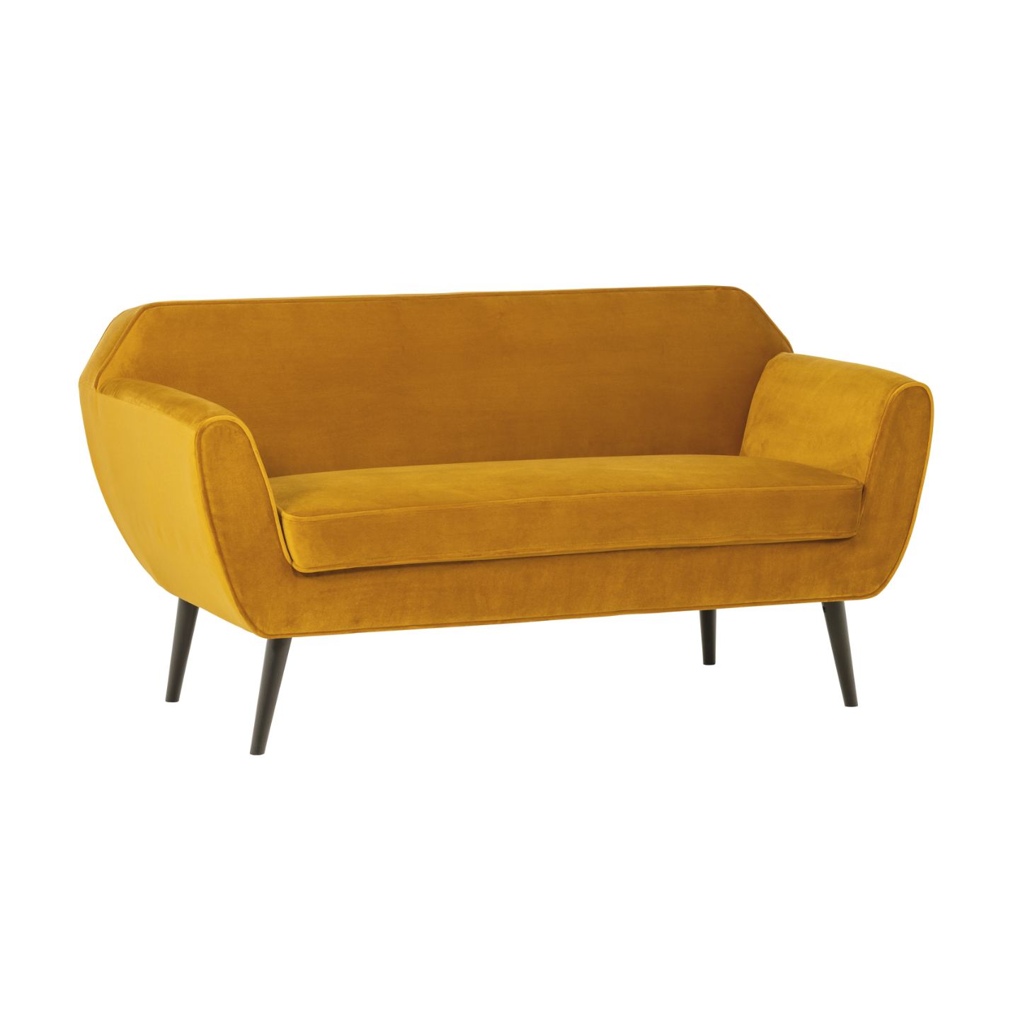 Mustard Velvet 2-Seater Sofa ROCCO