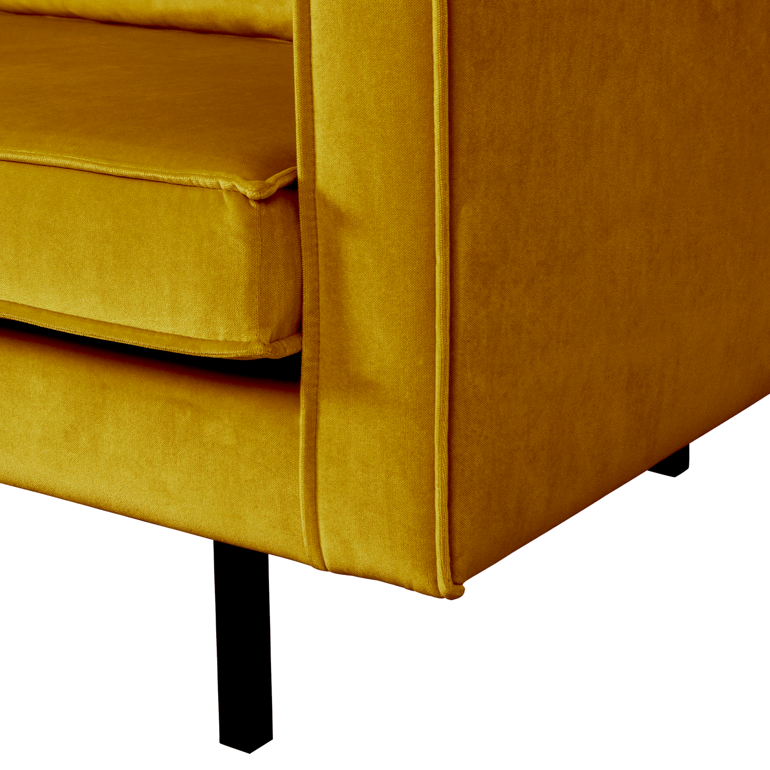 Sofa aksamitna 2-osobowa RODEO musztardowy – Woood