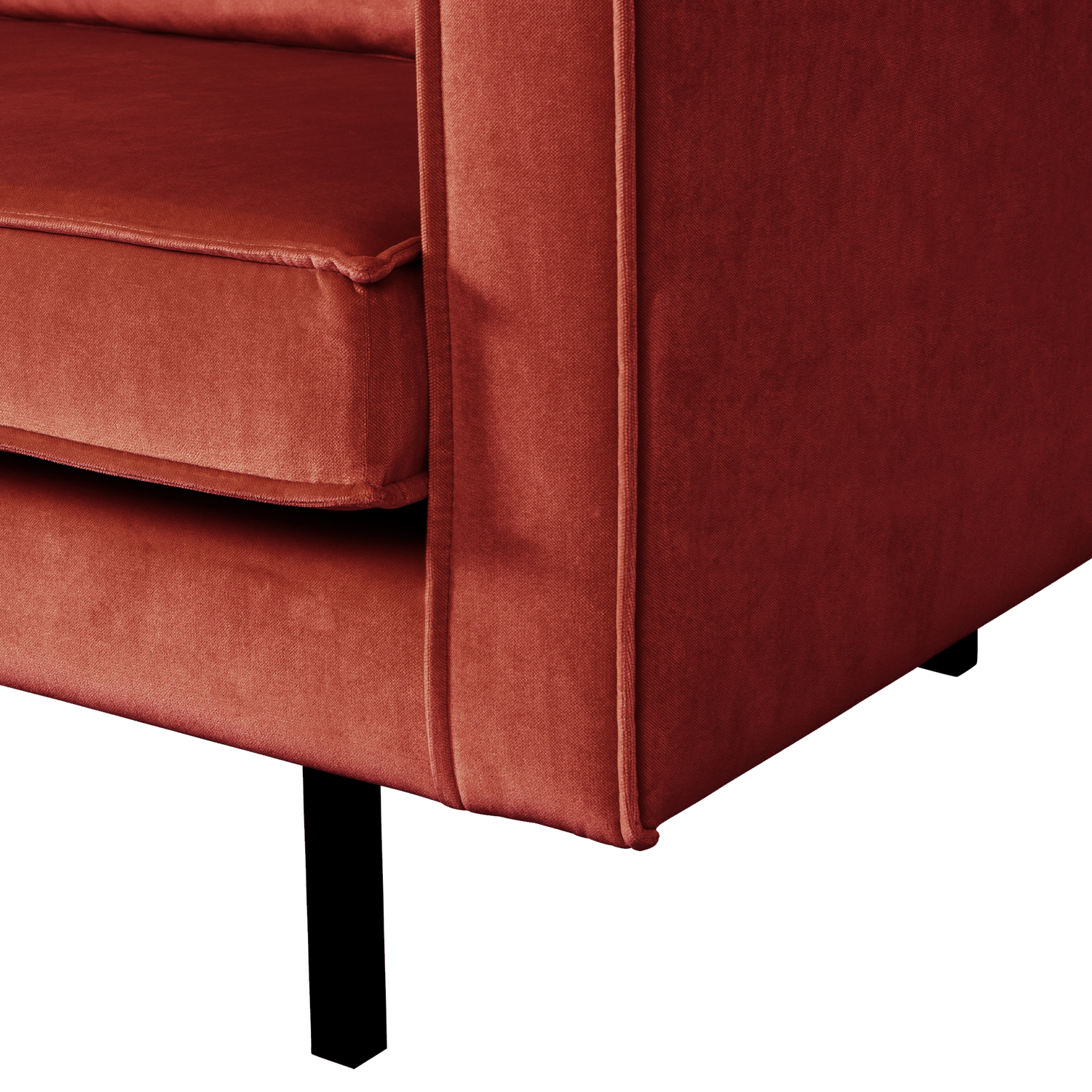 Velvet 2-Seater Sofa RODEO Chestnut
