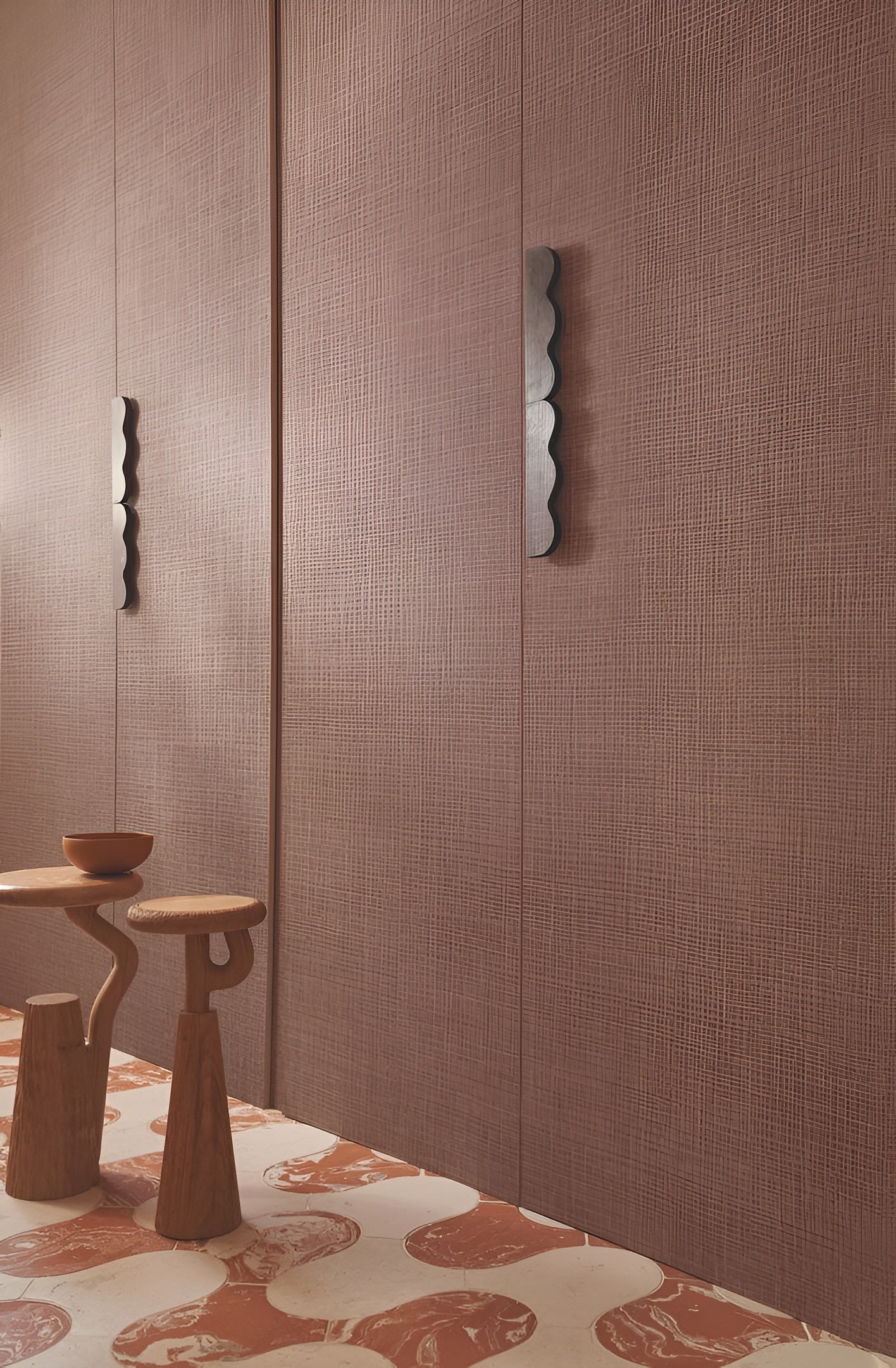 Strukturierte Tapete, die Leinwand imitiert SIERRA - BLEU ORAGE dunkelblau mit Grau