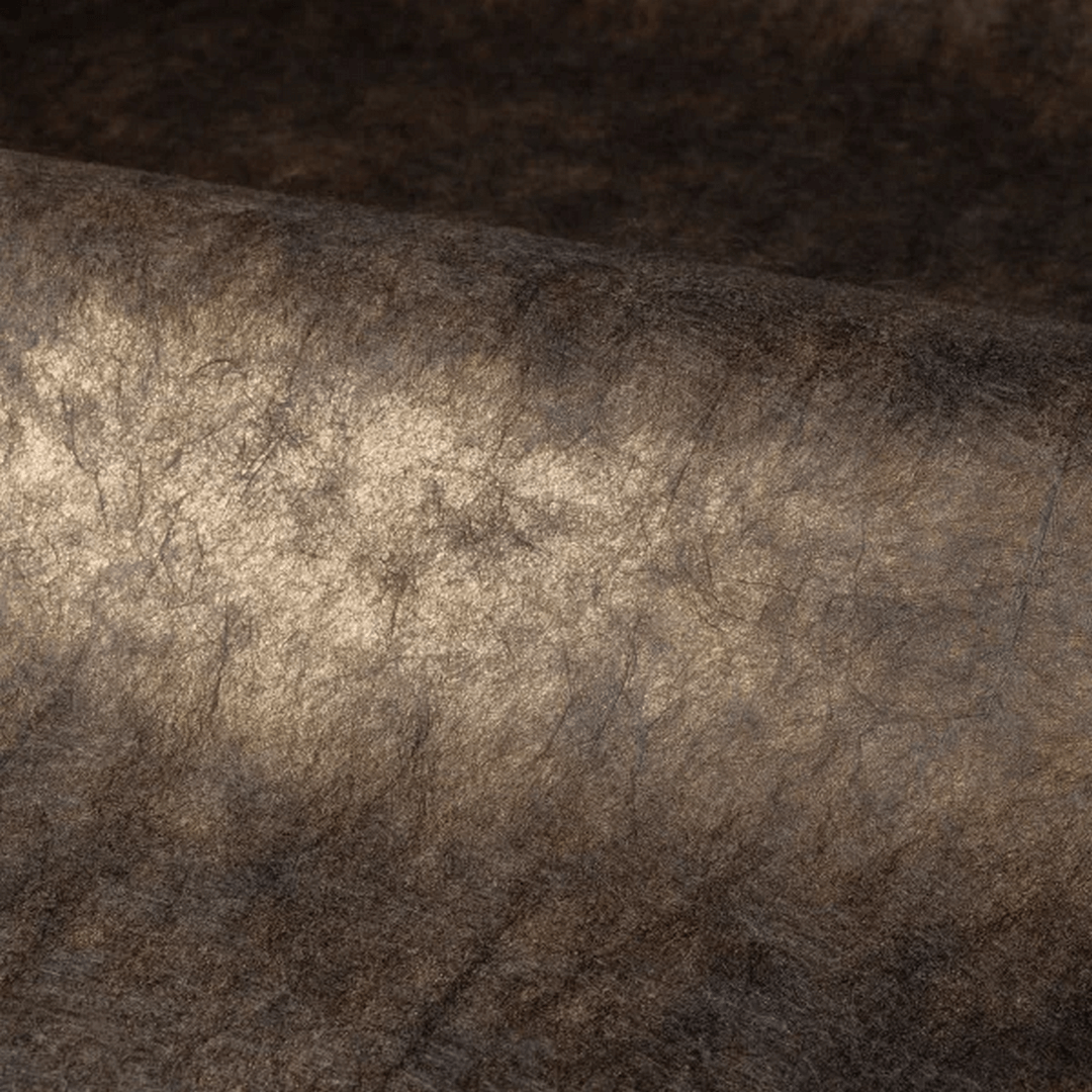 Strukturierte, metallische Textiltapete mit Falten OXEA - NOIR DE LUNE DORÉ schwarz mit Gold