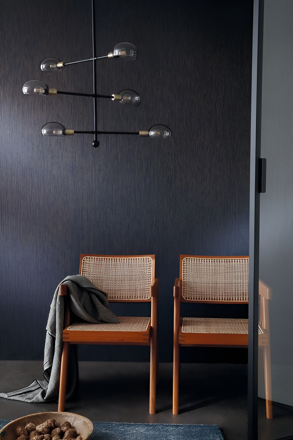 Structuurtapijt met verticale strepen JUSSIEU - EMERAUDE smaragdgroen