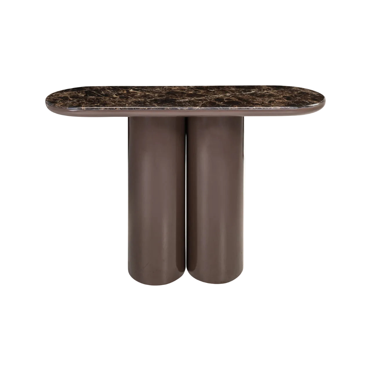 ALMUNDI Console in Brown with Ceramic Top