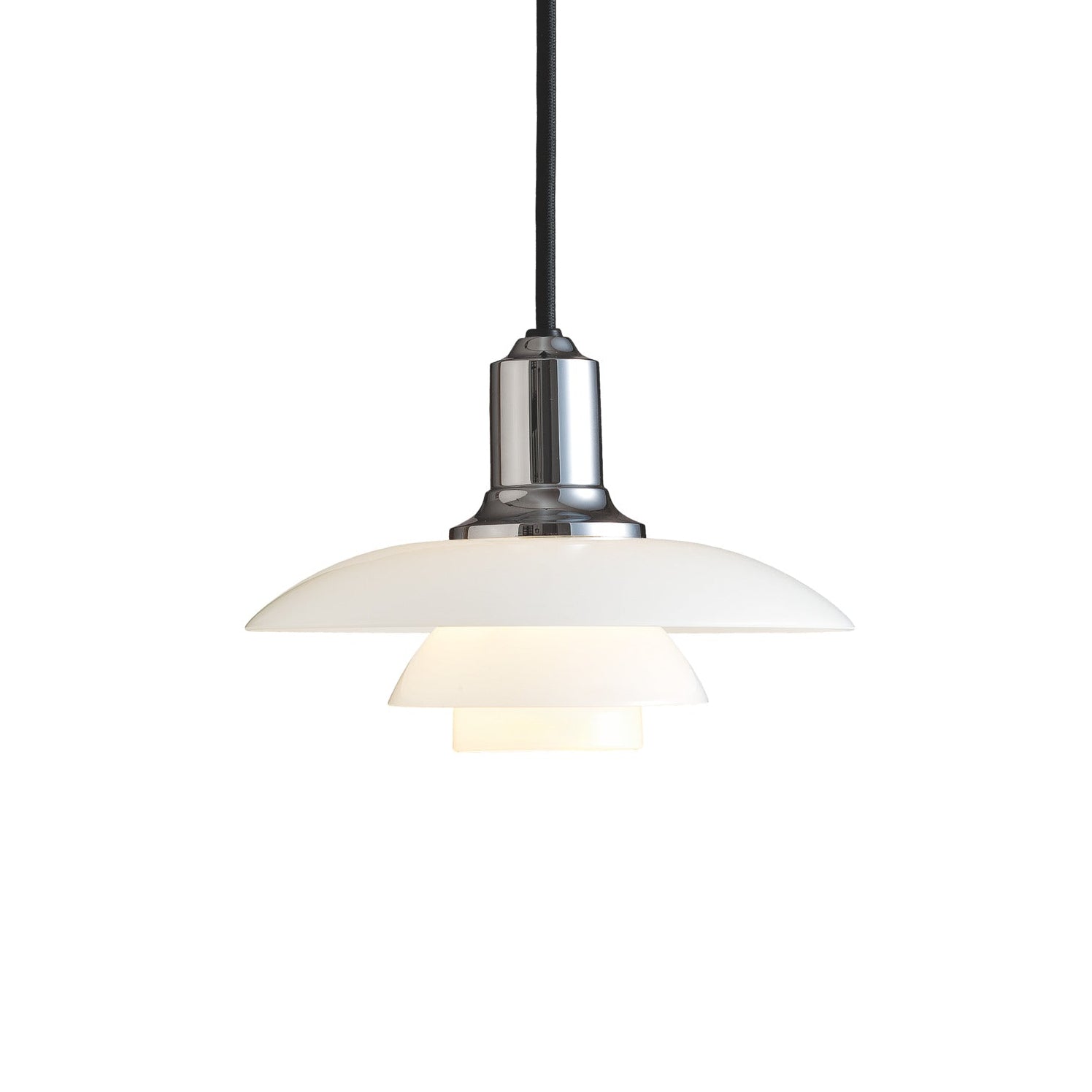Hanglamp PH 2/1 wit met verchroomde afwerking