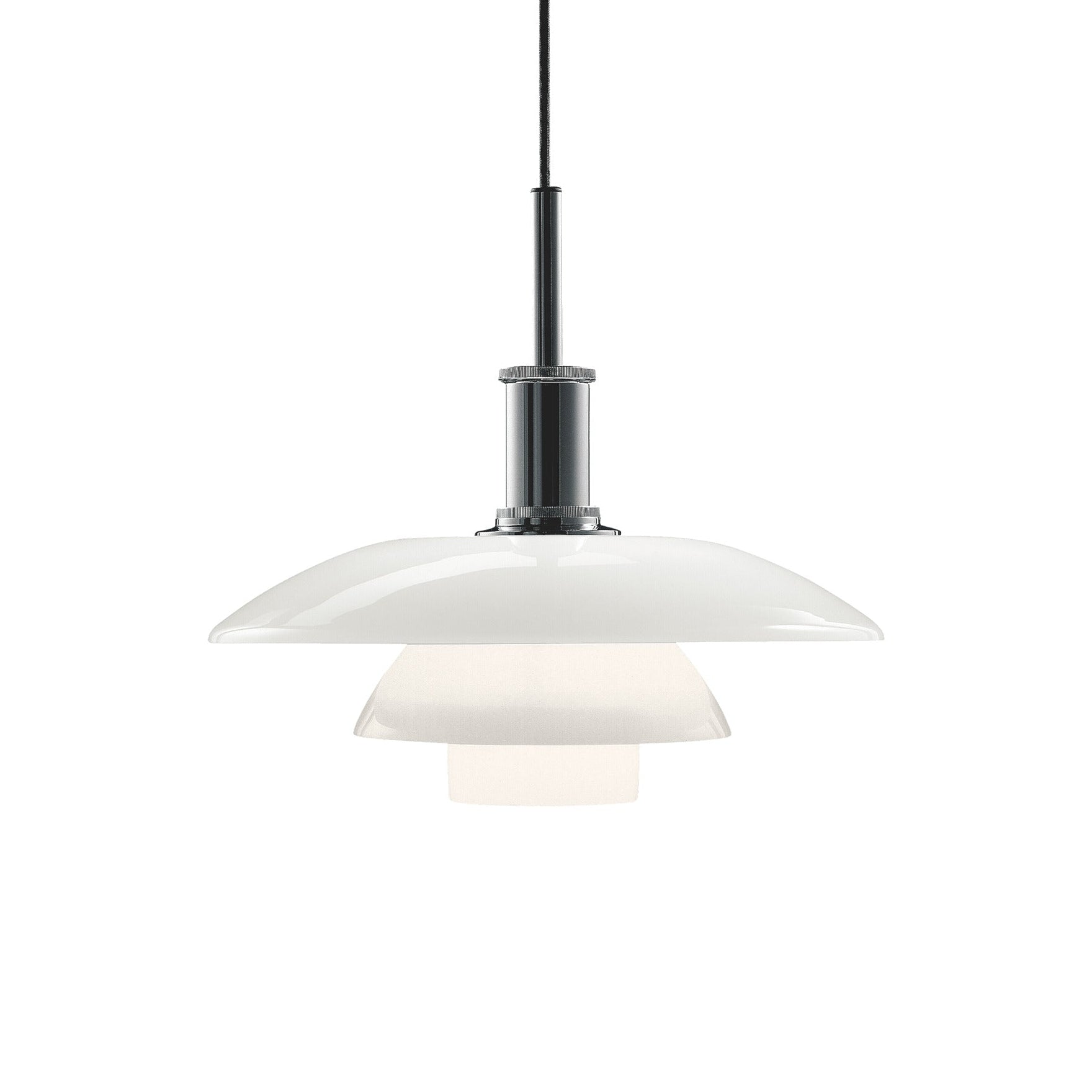 PH 4½-4 White Pendant Lamp with Chrome Finish