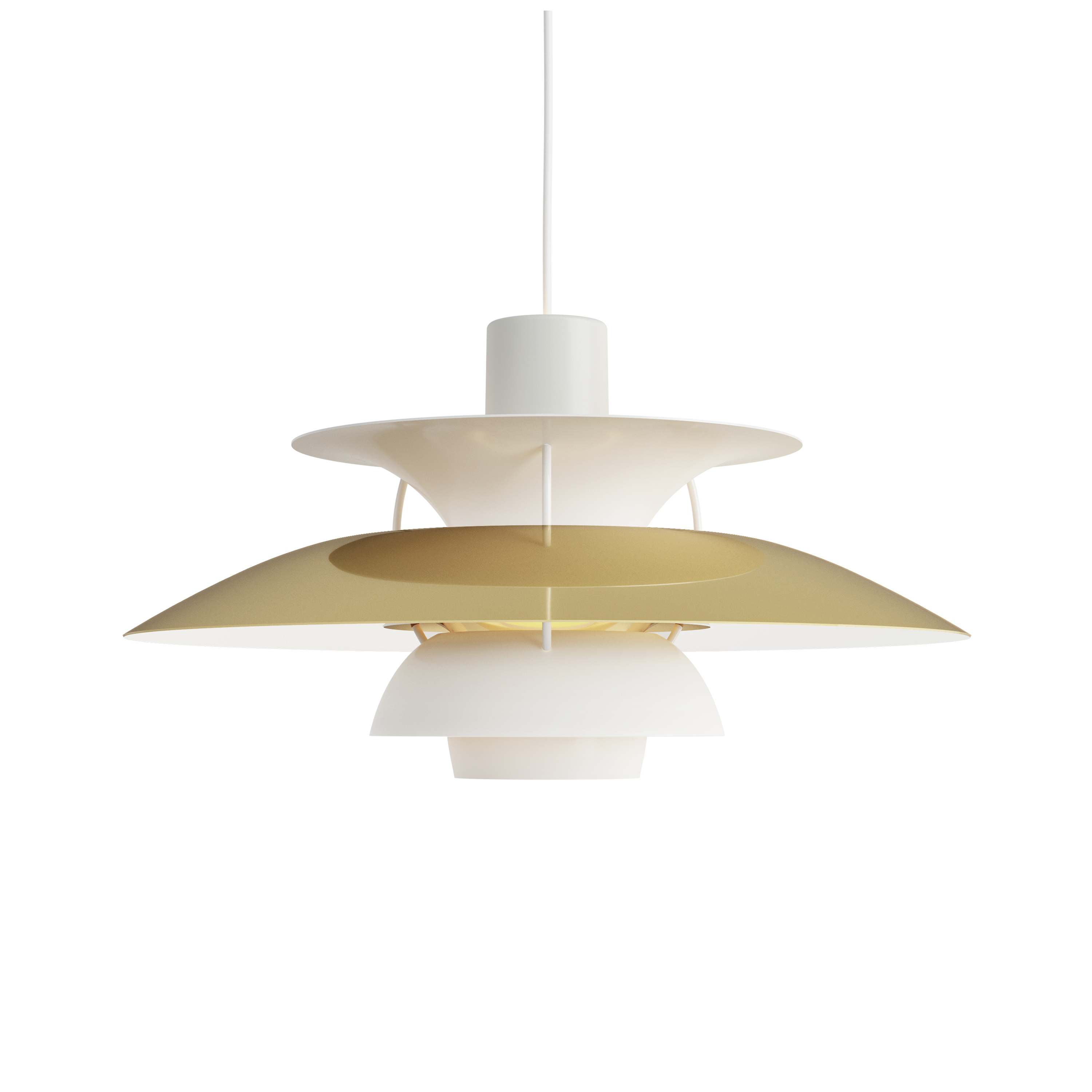 Hanglamp PH 5 wit met goud