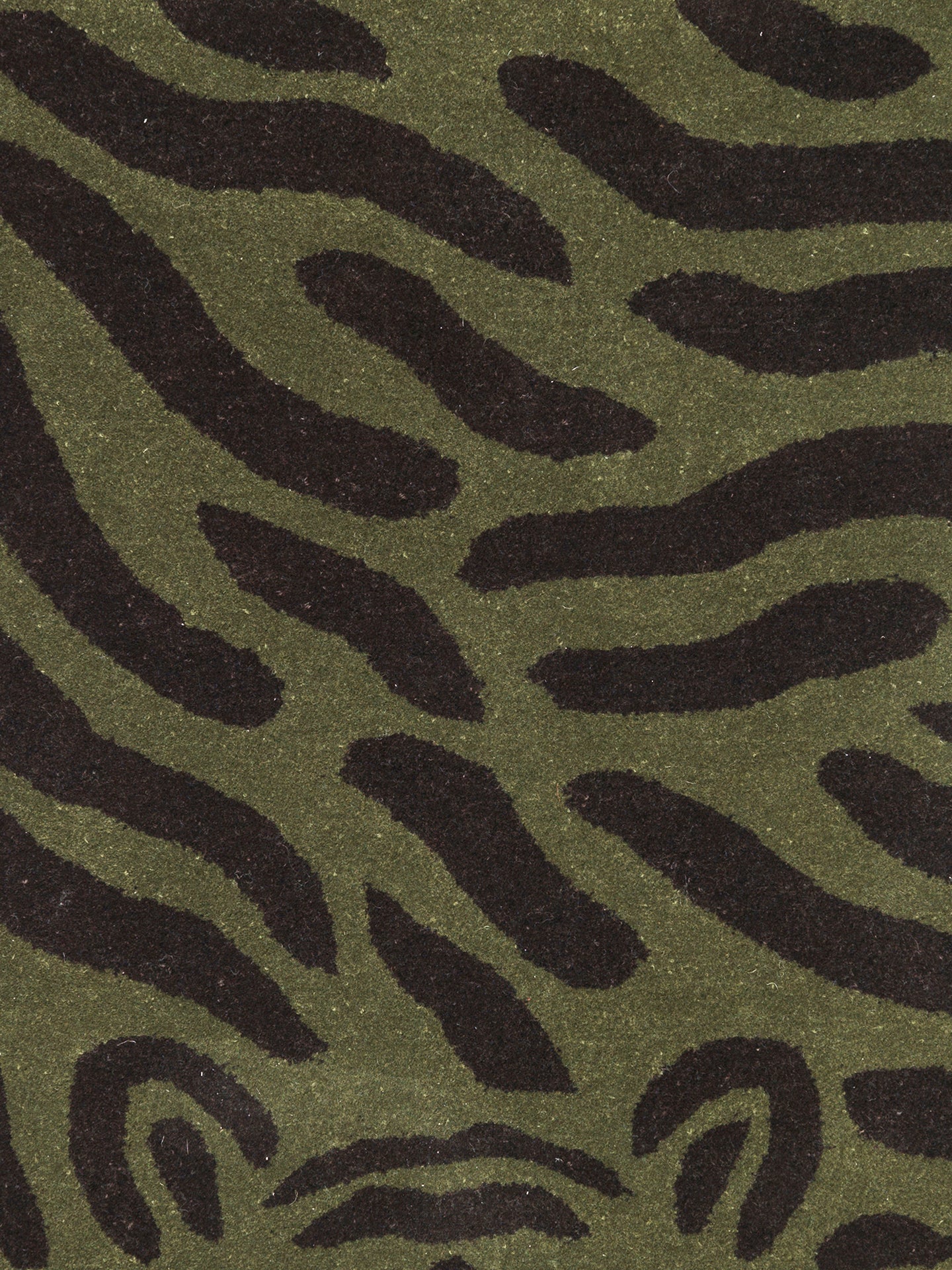 Decorative rug SAFARI TIGER dark green with black