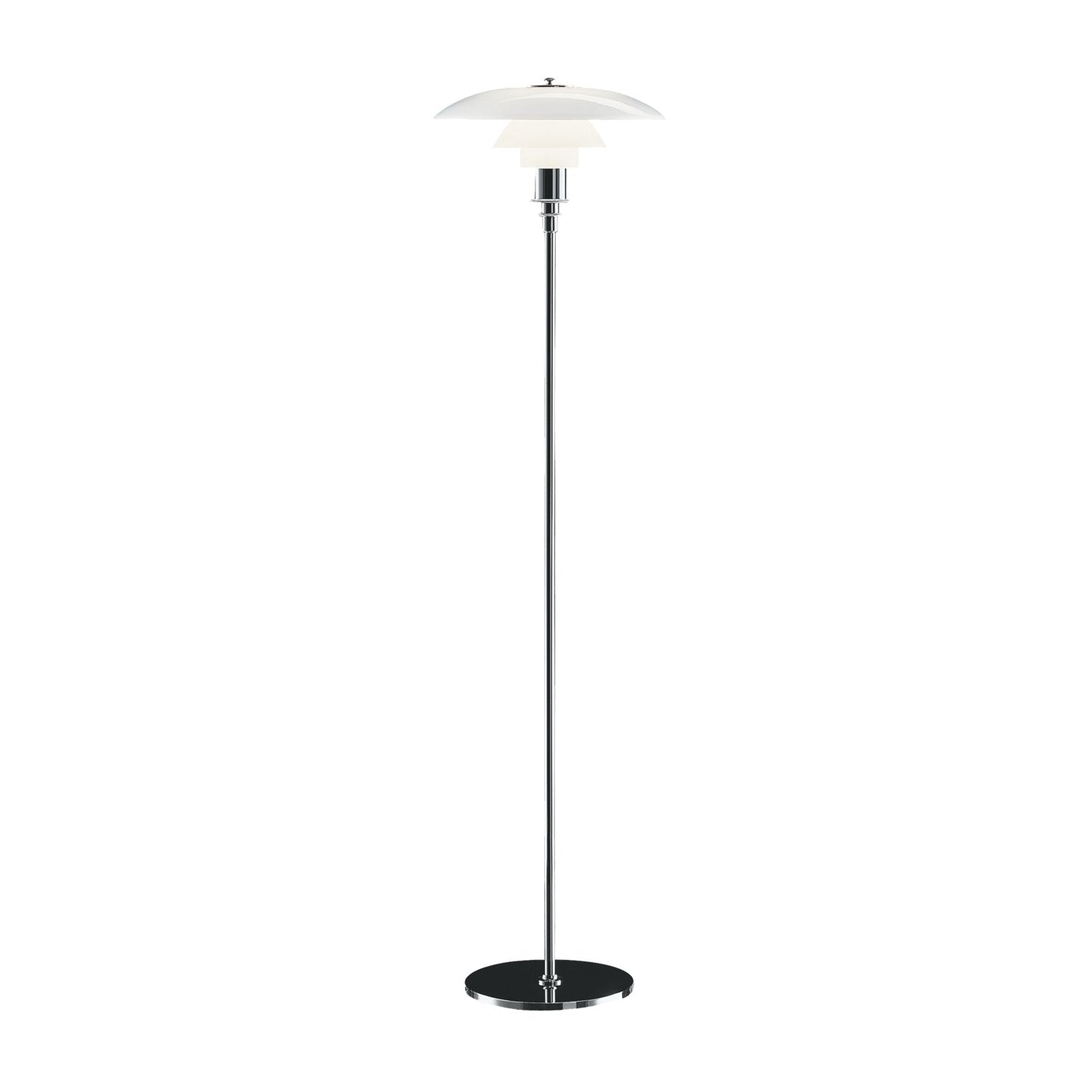 Vloerlamp PH 3½-2½ wit met verchroomde voet