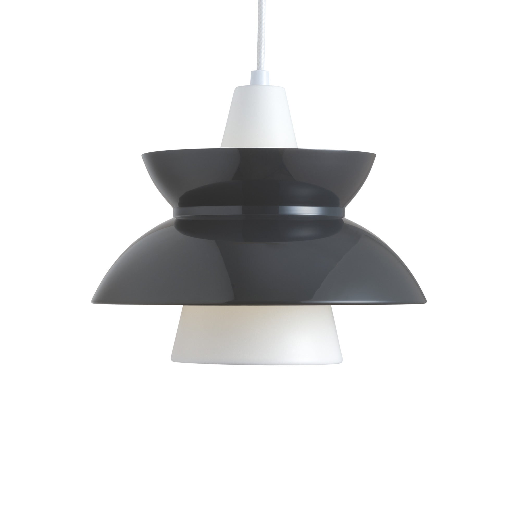 DOO-WOP pendant lamp white with dark gray finish