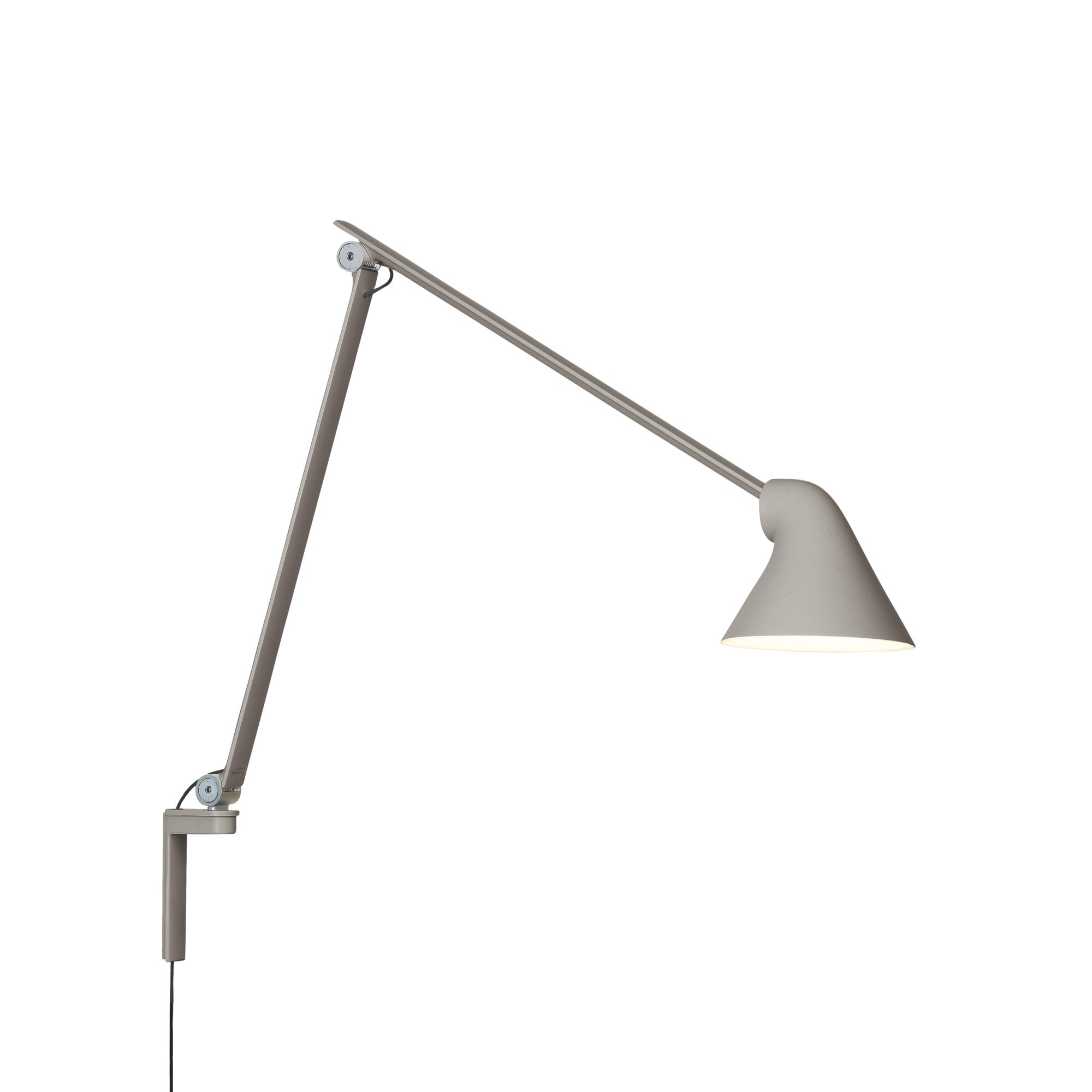 Verstelbare wandlamp met arm NJP grijs