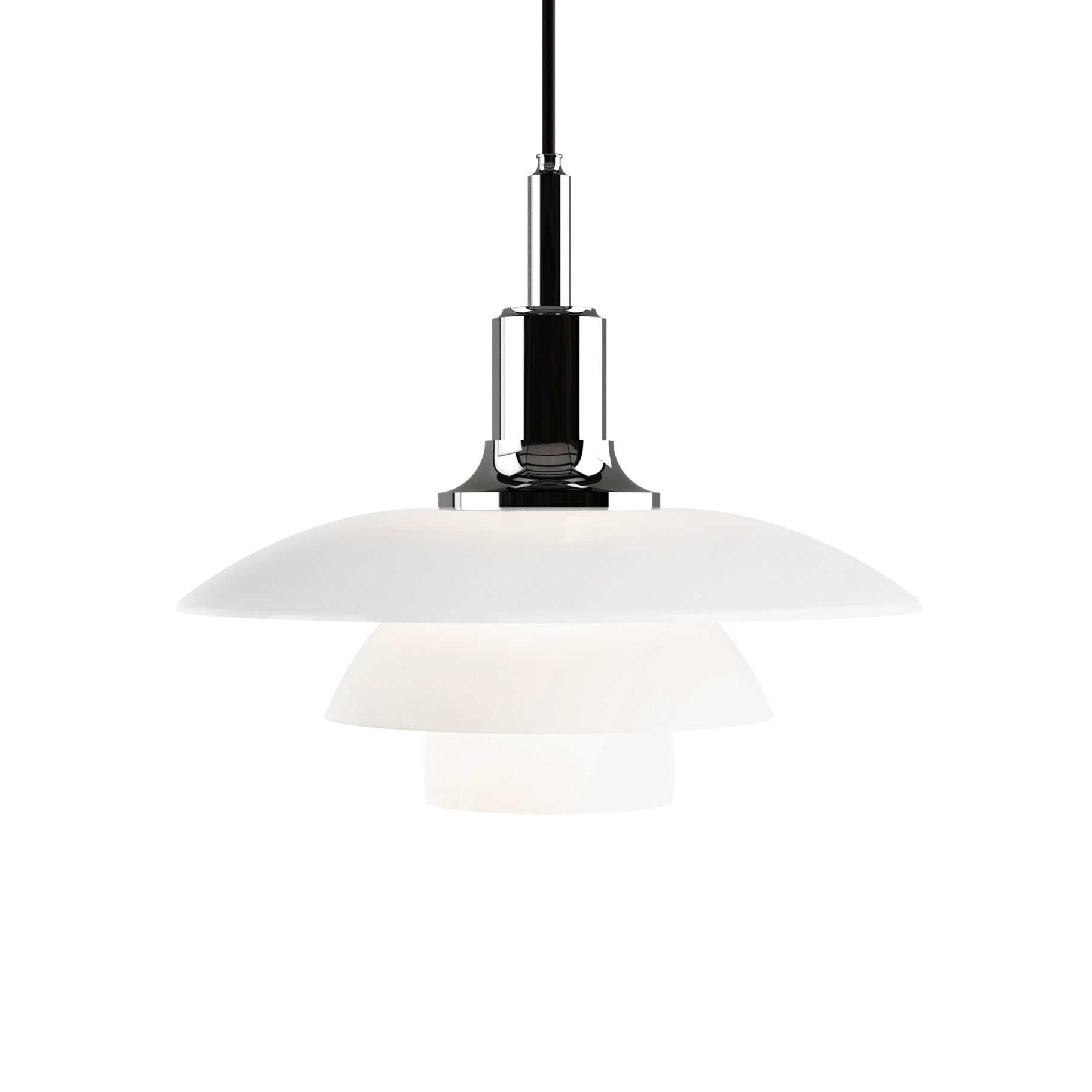 PH 3½-3 Pendant Lamp white with chrome finish