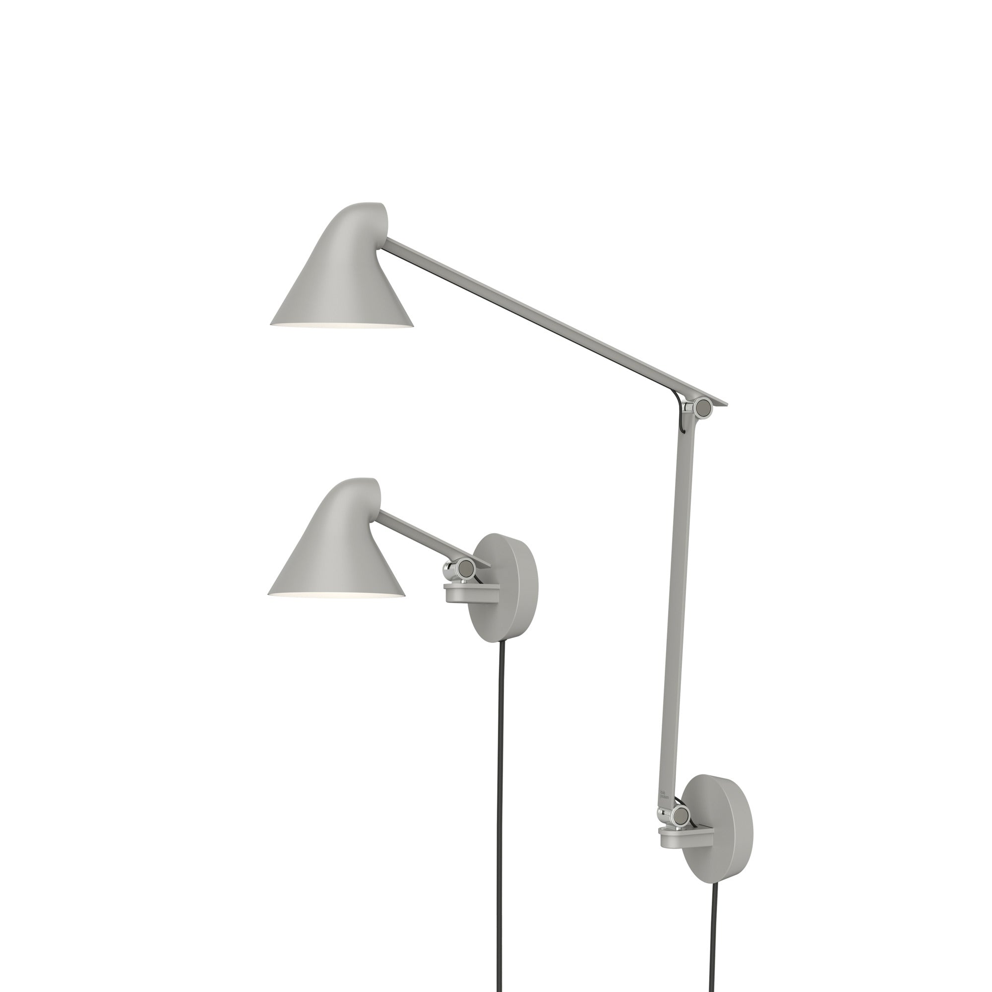 Verstelbare wandlamp met arm NJP grijs