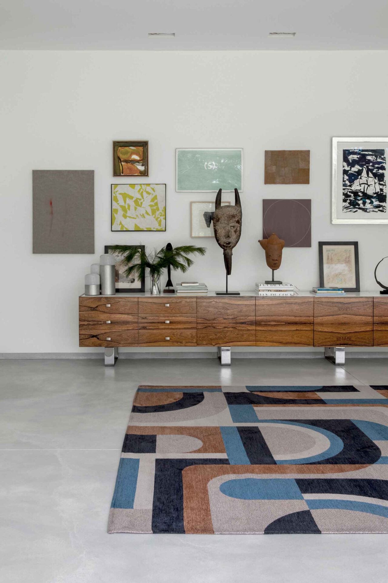 Vloerkleed MODULE CAMEL BLAUW beige-blauw