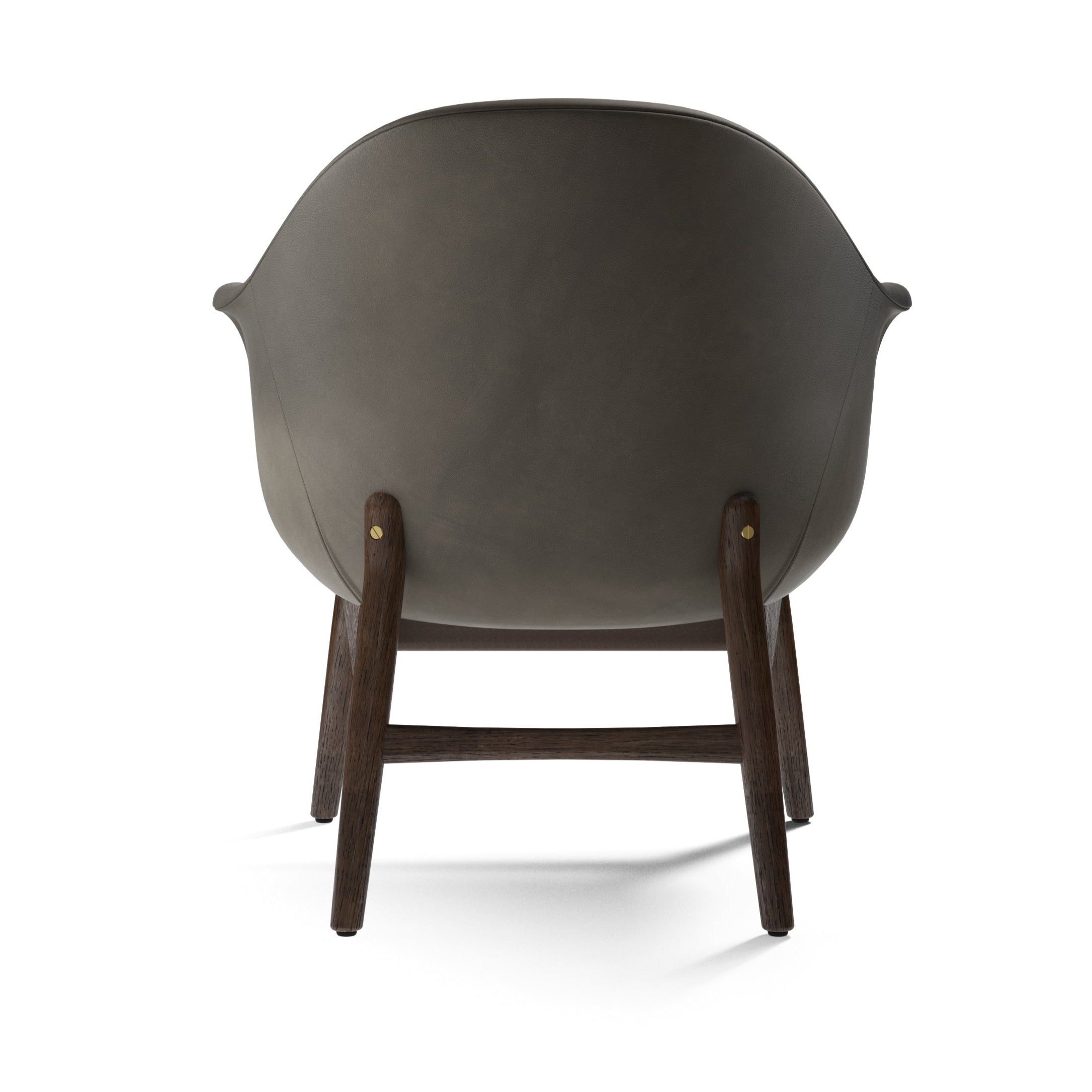 Sessel HARBOUR graues Leder mit dunklem Eichenfuß