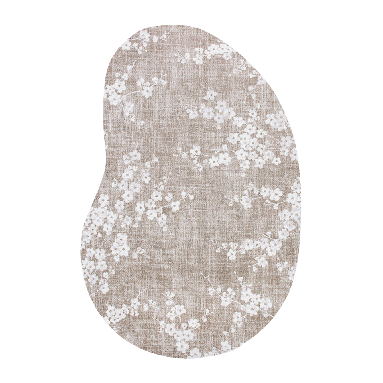 Ovale tapijt SAKURA beige met wit