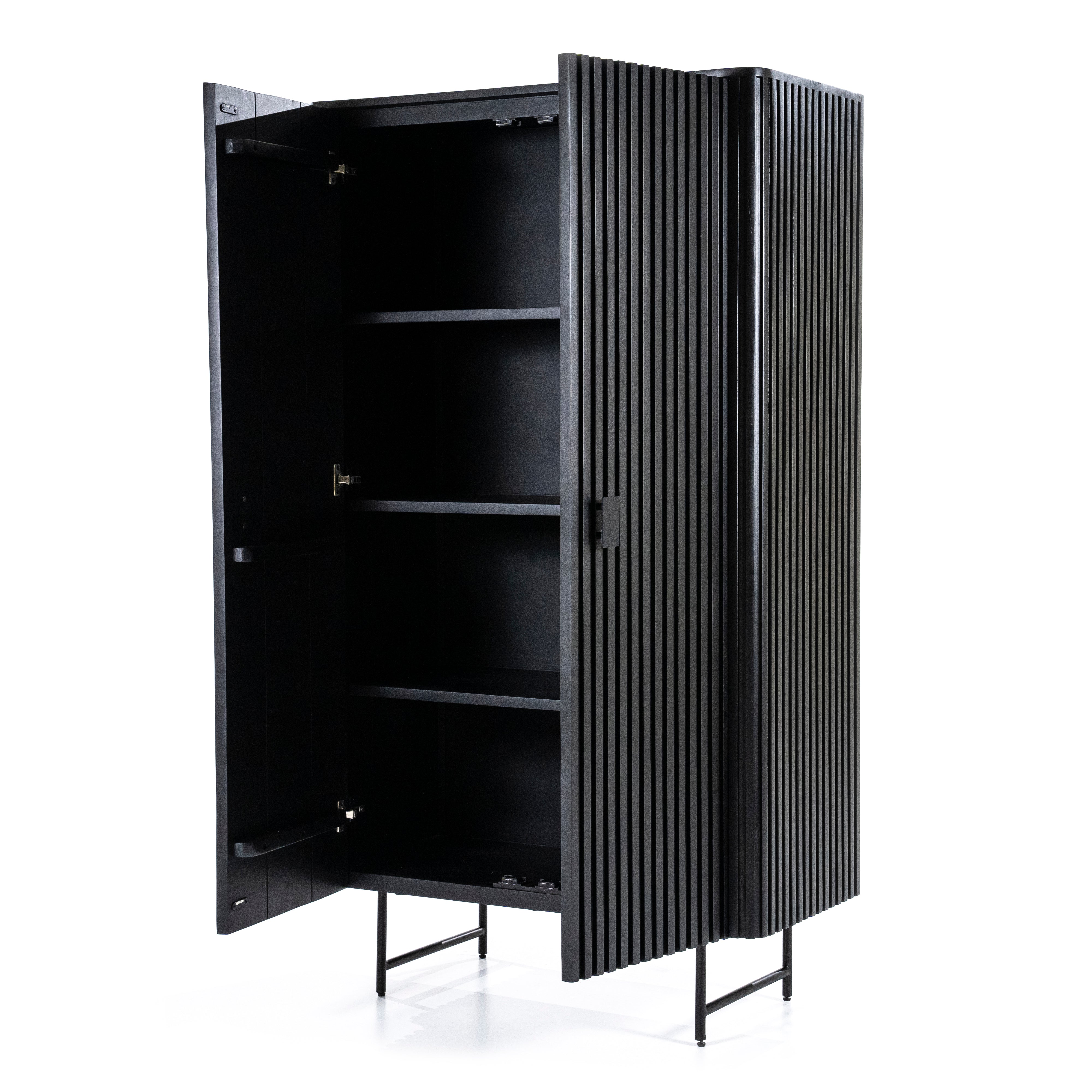 REMI wardrobe black mango wood