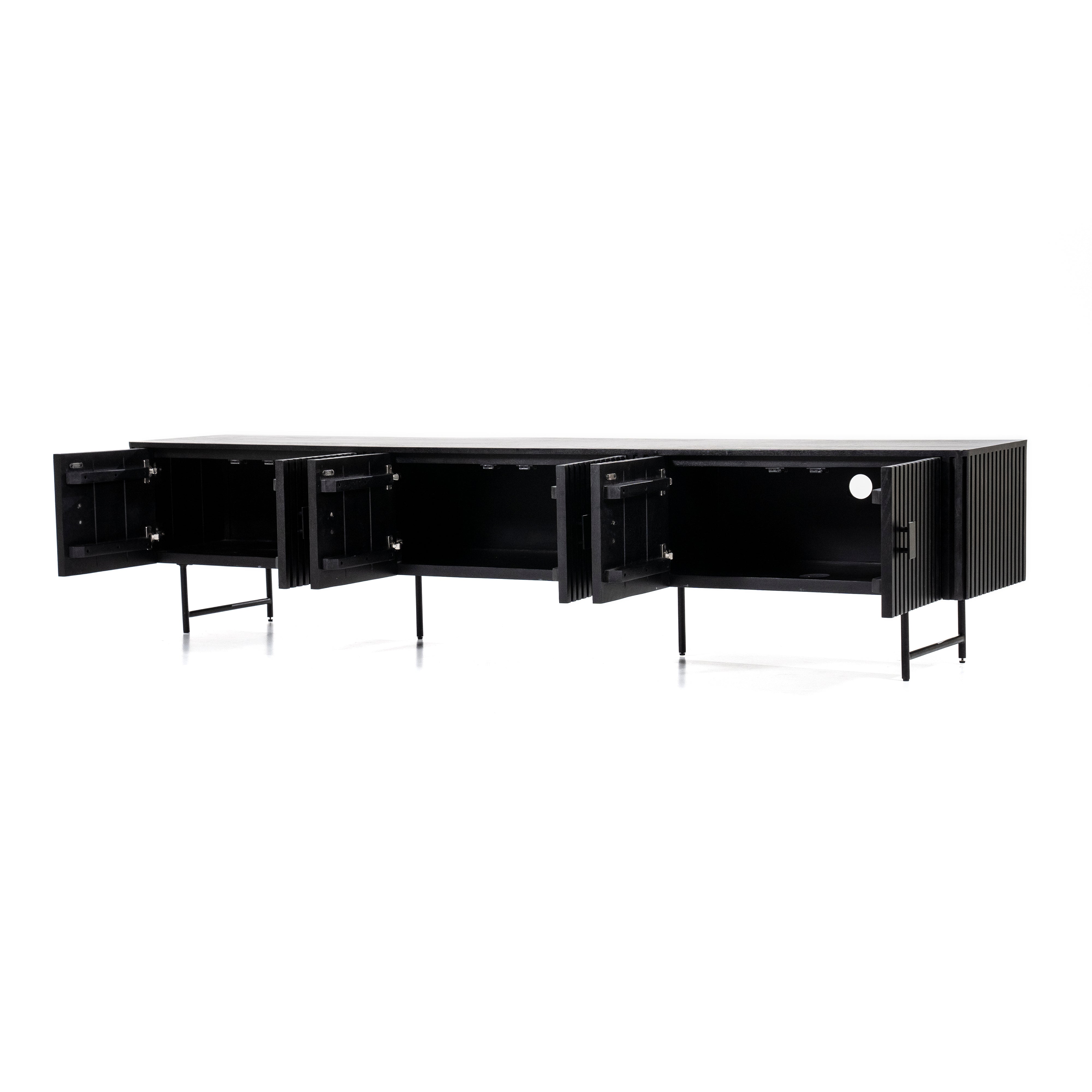 REMI TV cabinet black mango wood