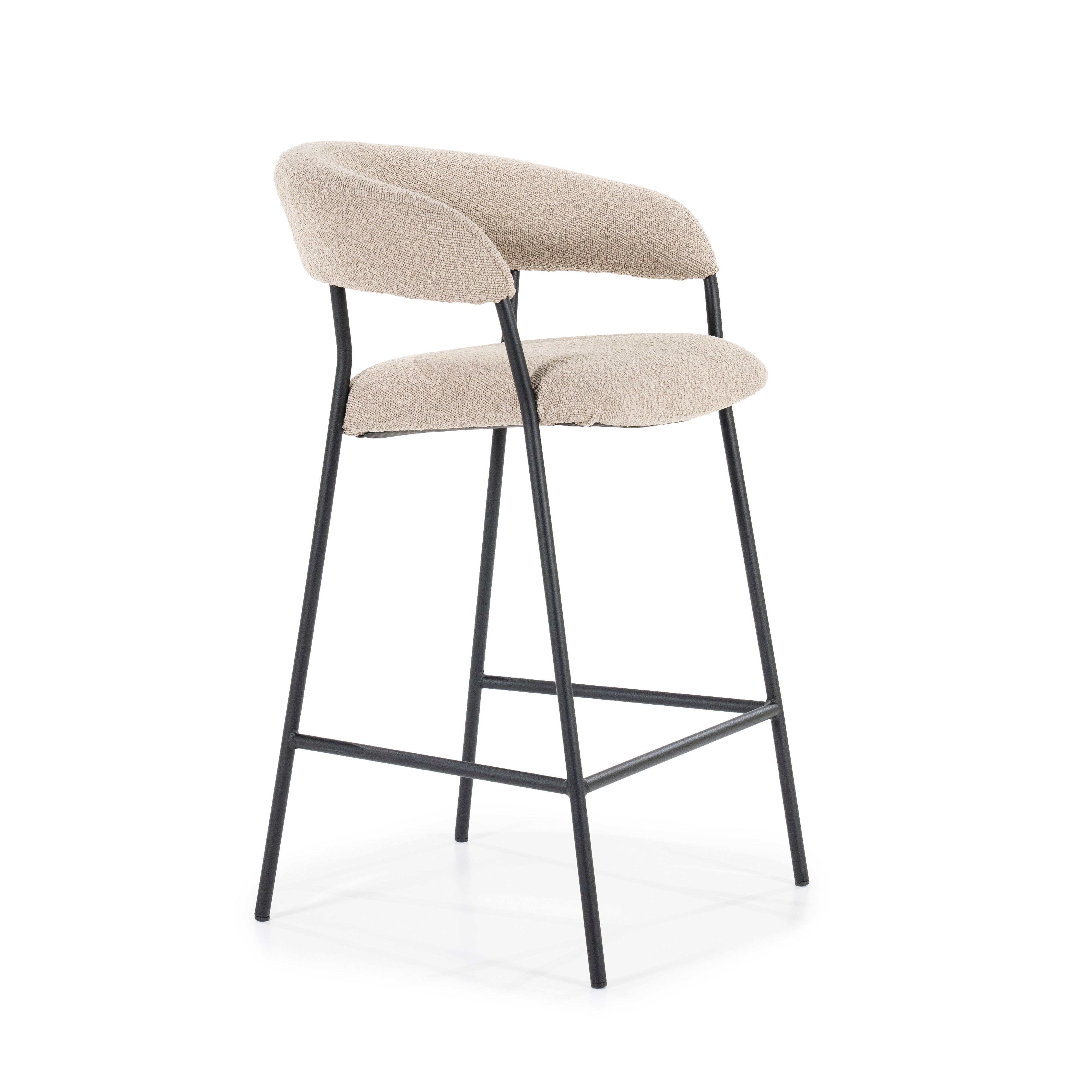 LUKA stool taupe with black base